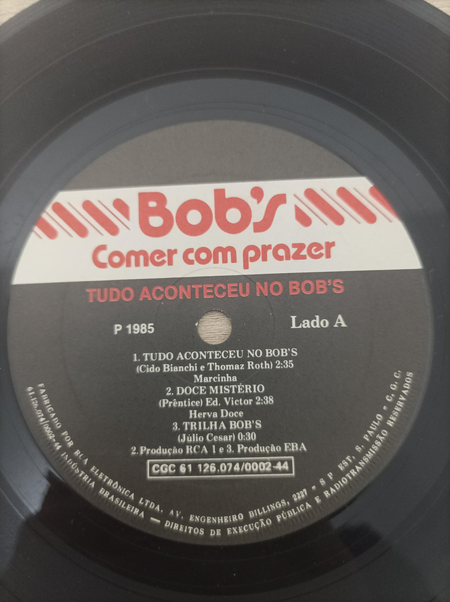 Compacto Vinil Tudo aconteceu no Bob's