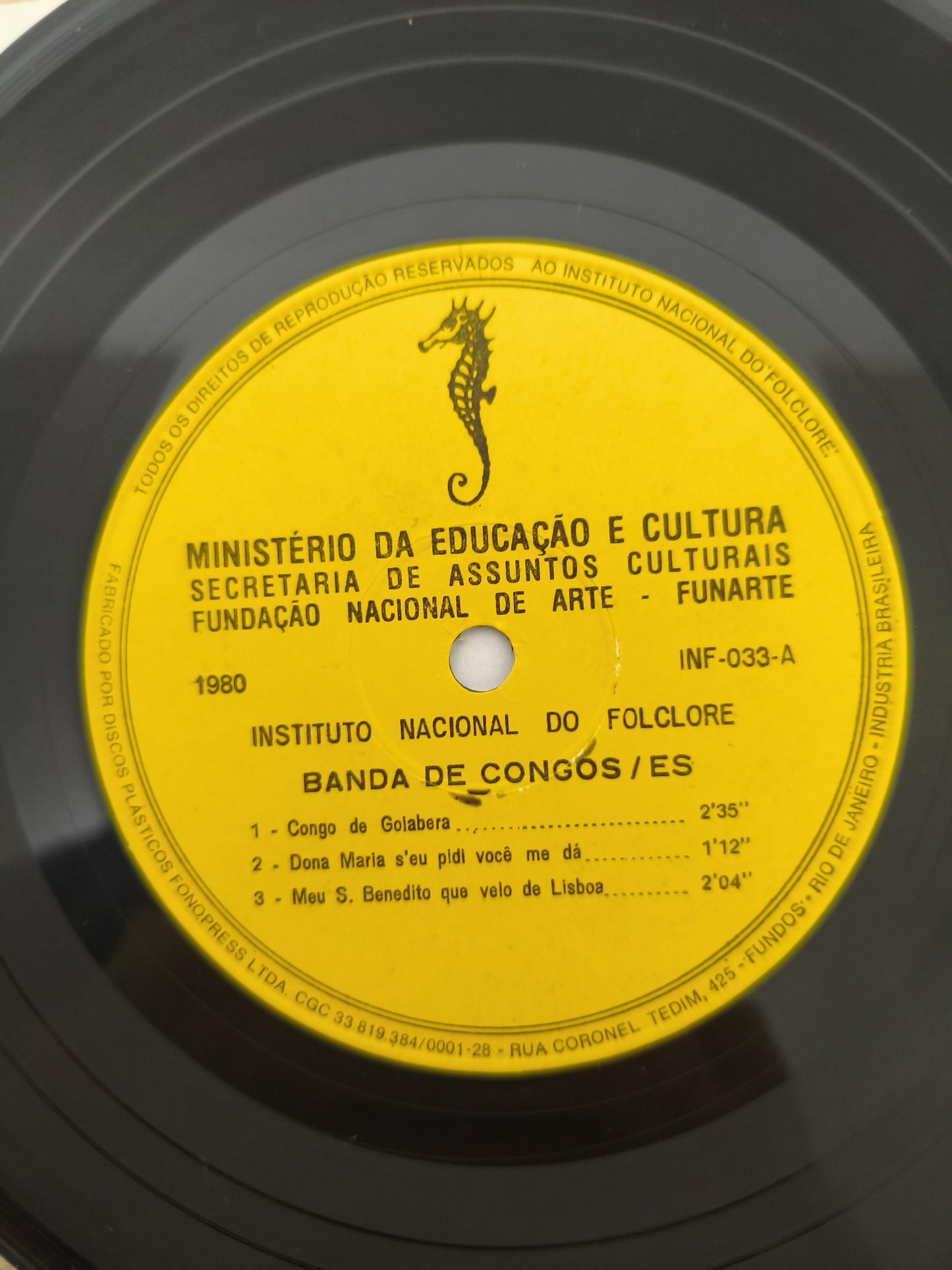 Compacto Vinil Folclore Brasileiro 33 Banda Congos C/Encarte