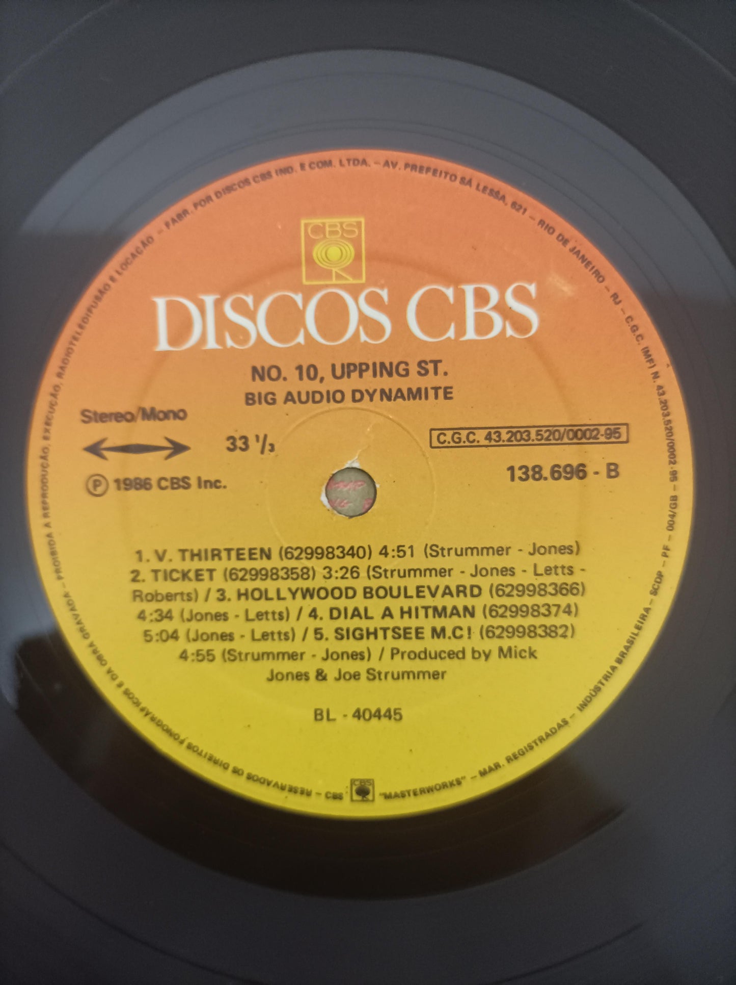 Disco Vinil No 10 Upping St Big Audio Dynamite Com Encarte A