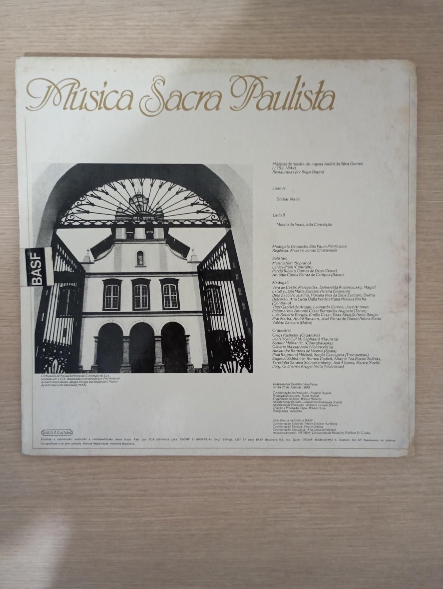 Lp Vinil André da Silva Gomes Música Sacra Paulista