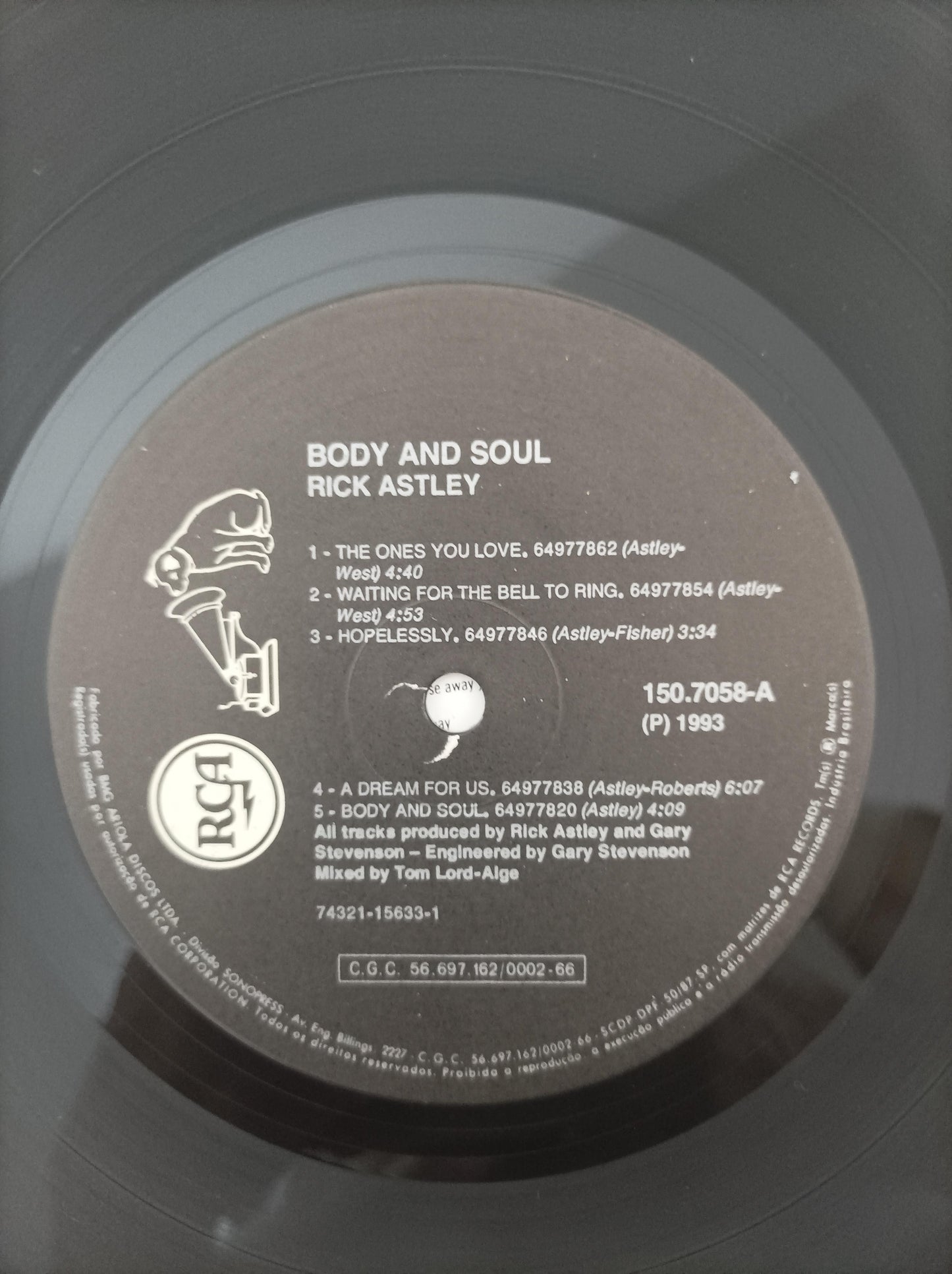 Lp Vinil Rick Astley Body & Soul Com Encarte