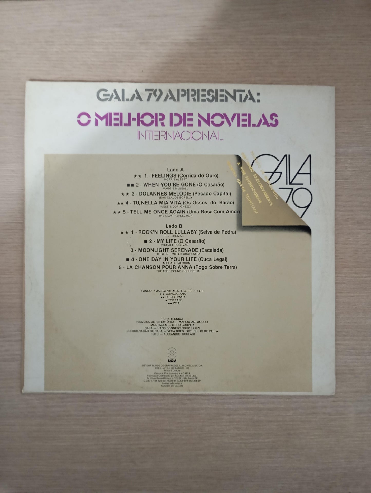 Lp Vinil Gala 79 Apresenta O Melhor de Novelas Internacional