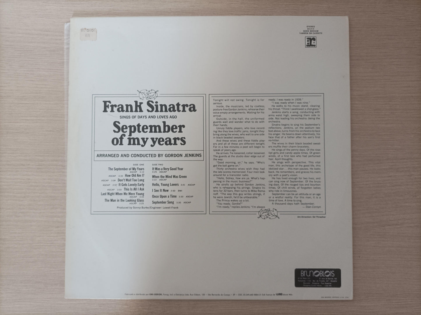 Lp Vinil Frank Sinatra September Of My Years
