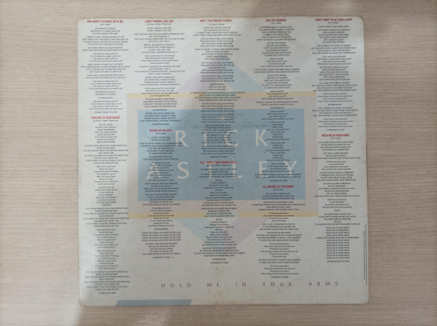 Disco Vinil Hold Me In Your Arms Rick Astley Com Encarte A