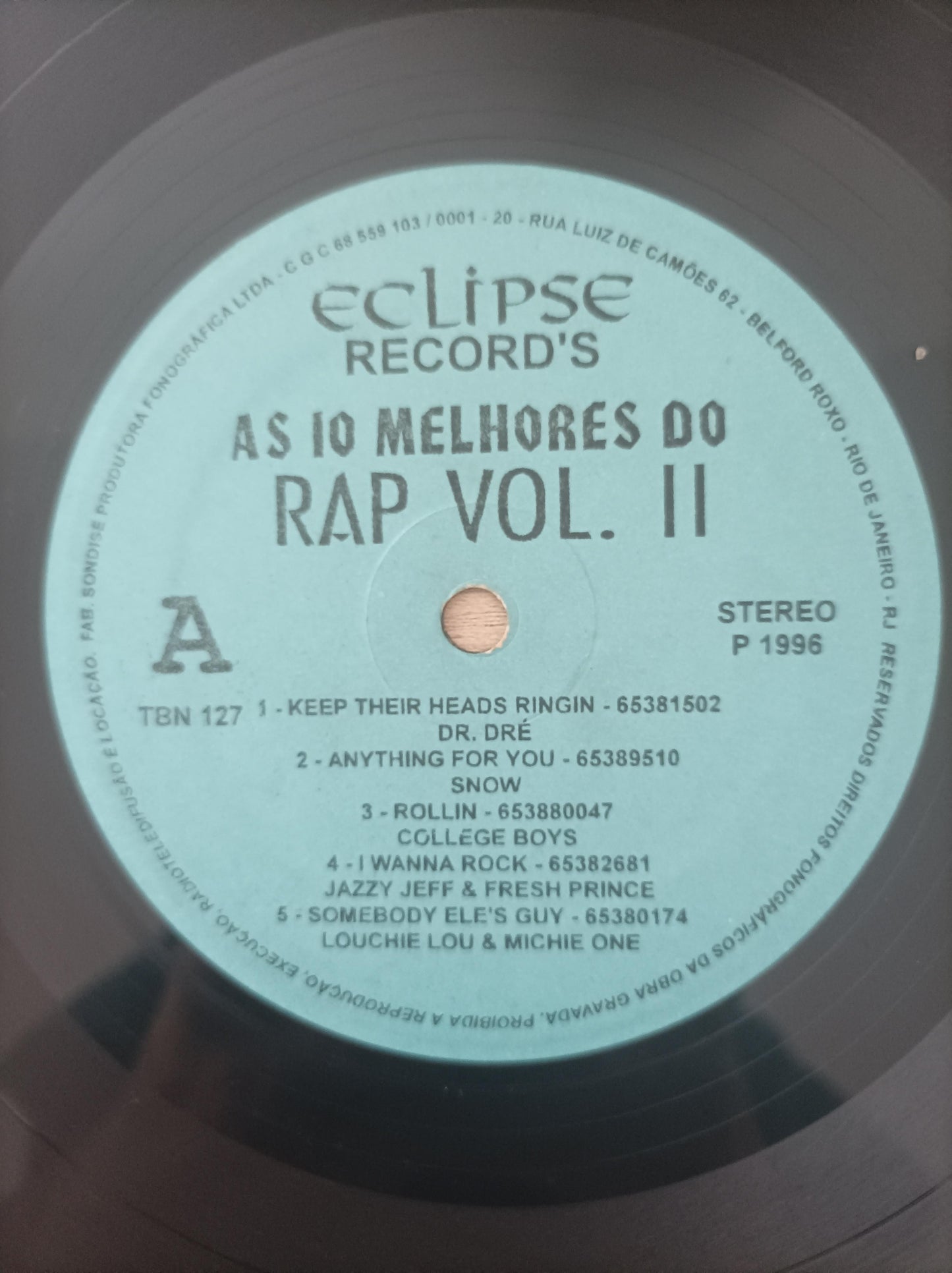 Disco Vinil do Rap Vol. 2 As 10 Melhores A