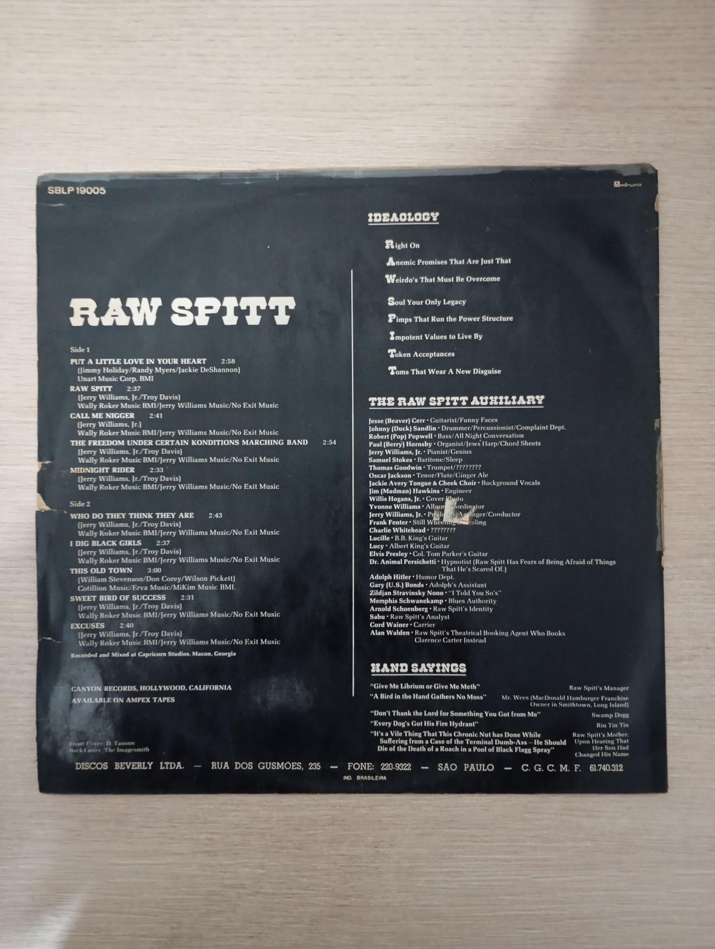 Lp Vinil Raw Spitt 1971