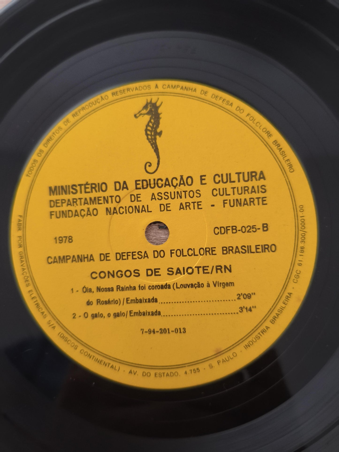 Compacto Vinil Congos De Saiote / RN Folclore Brasileiro 25 A