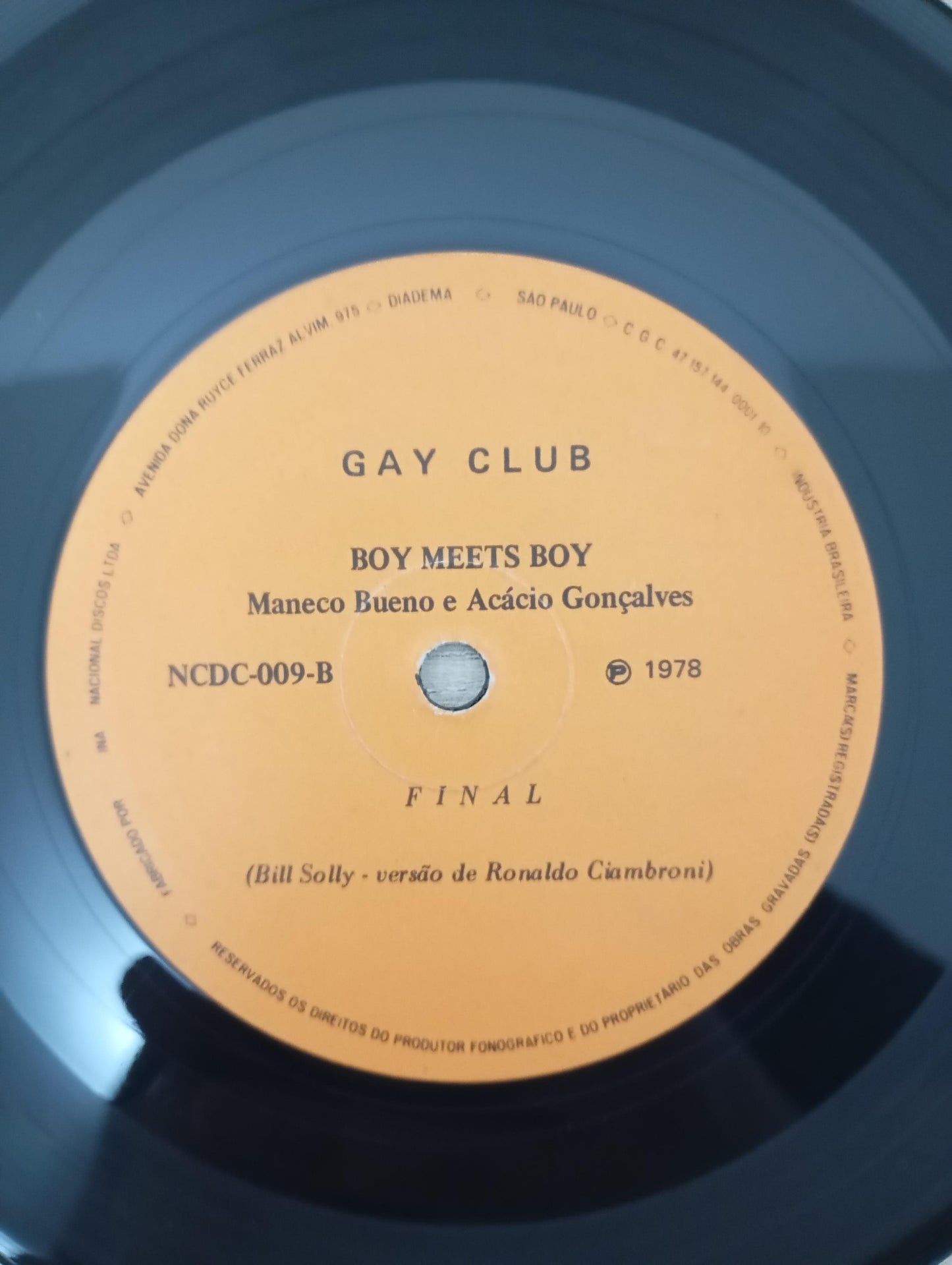 Vinil Compacto Maneco Bueno e Acácio Gonçalves Boy Meets Boy