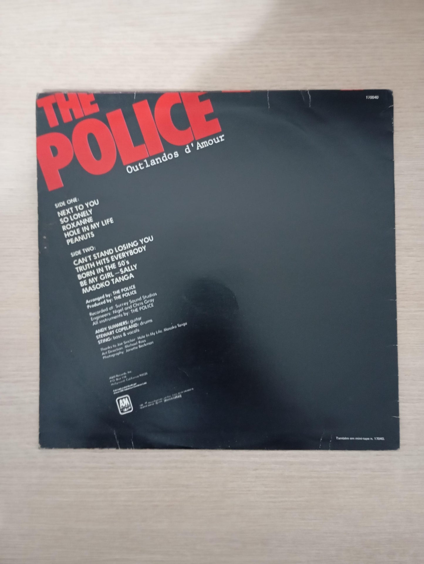 Lp Vinil The Police Outlandos D'Amour