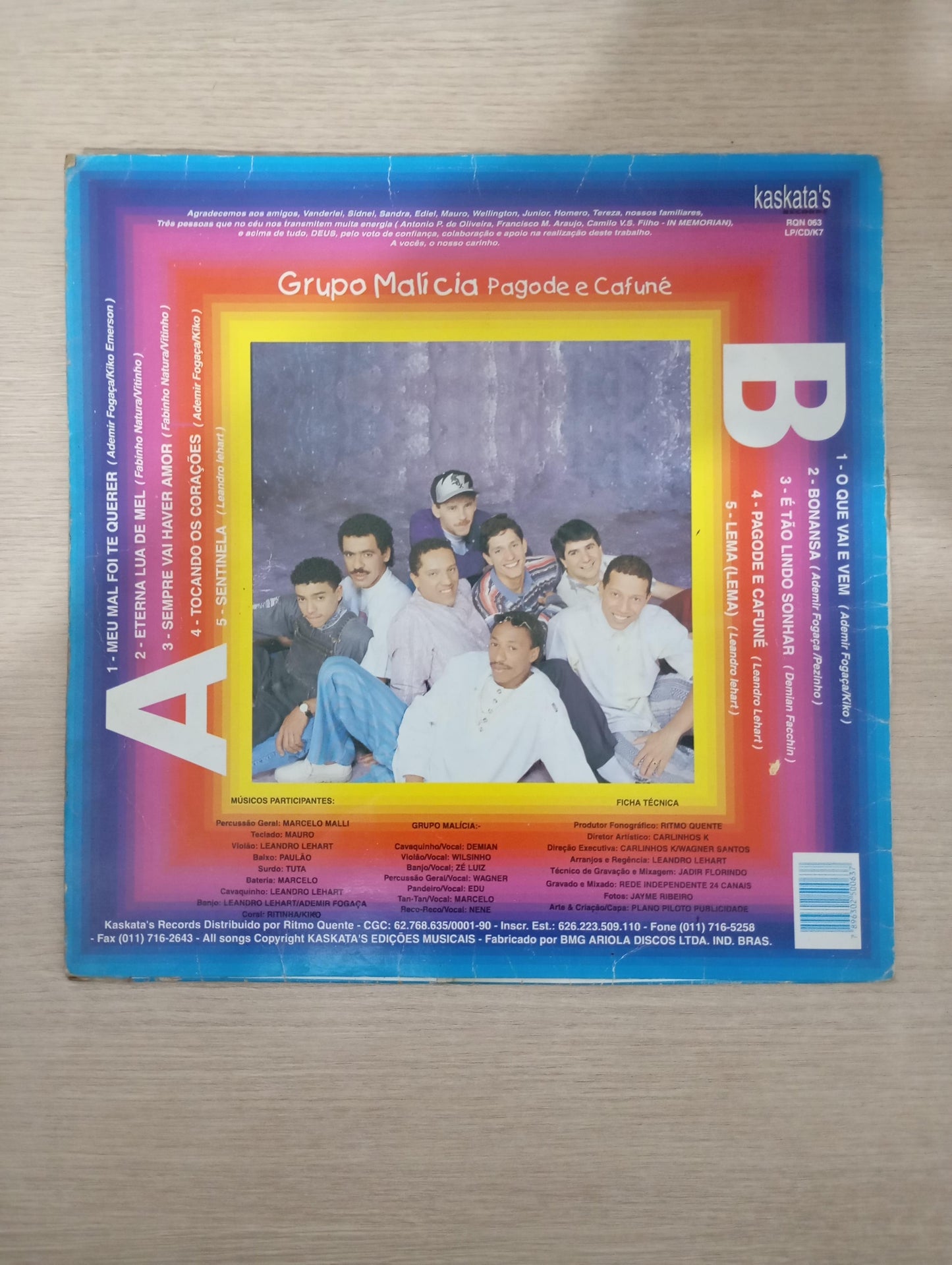 Lp Vinil Grupo Malícia Pagode E Cafuné