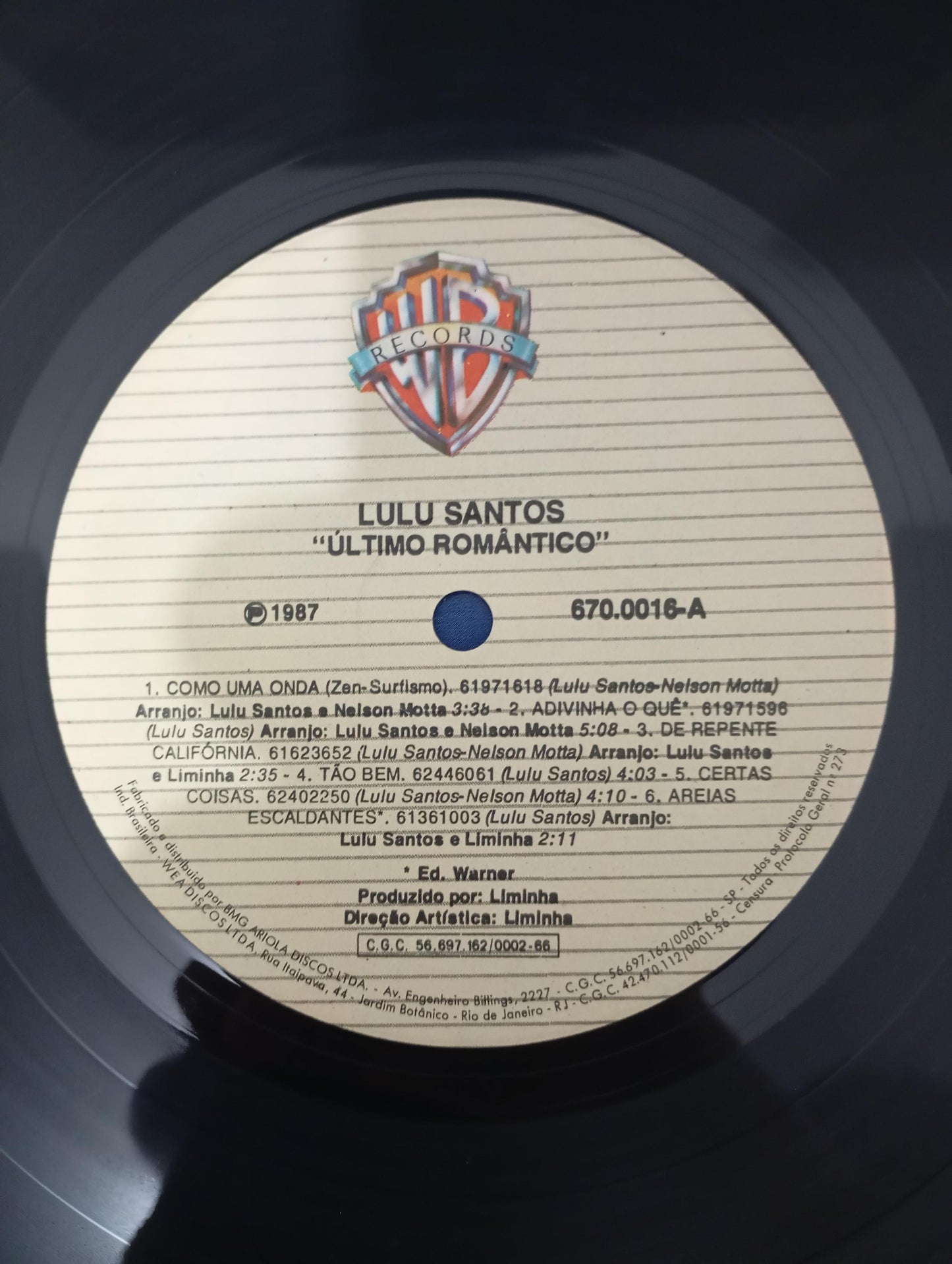 Lp Vinil Lulu Santos Último Romântico Com Encarte