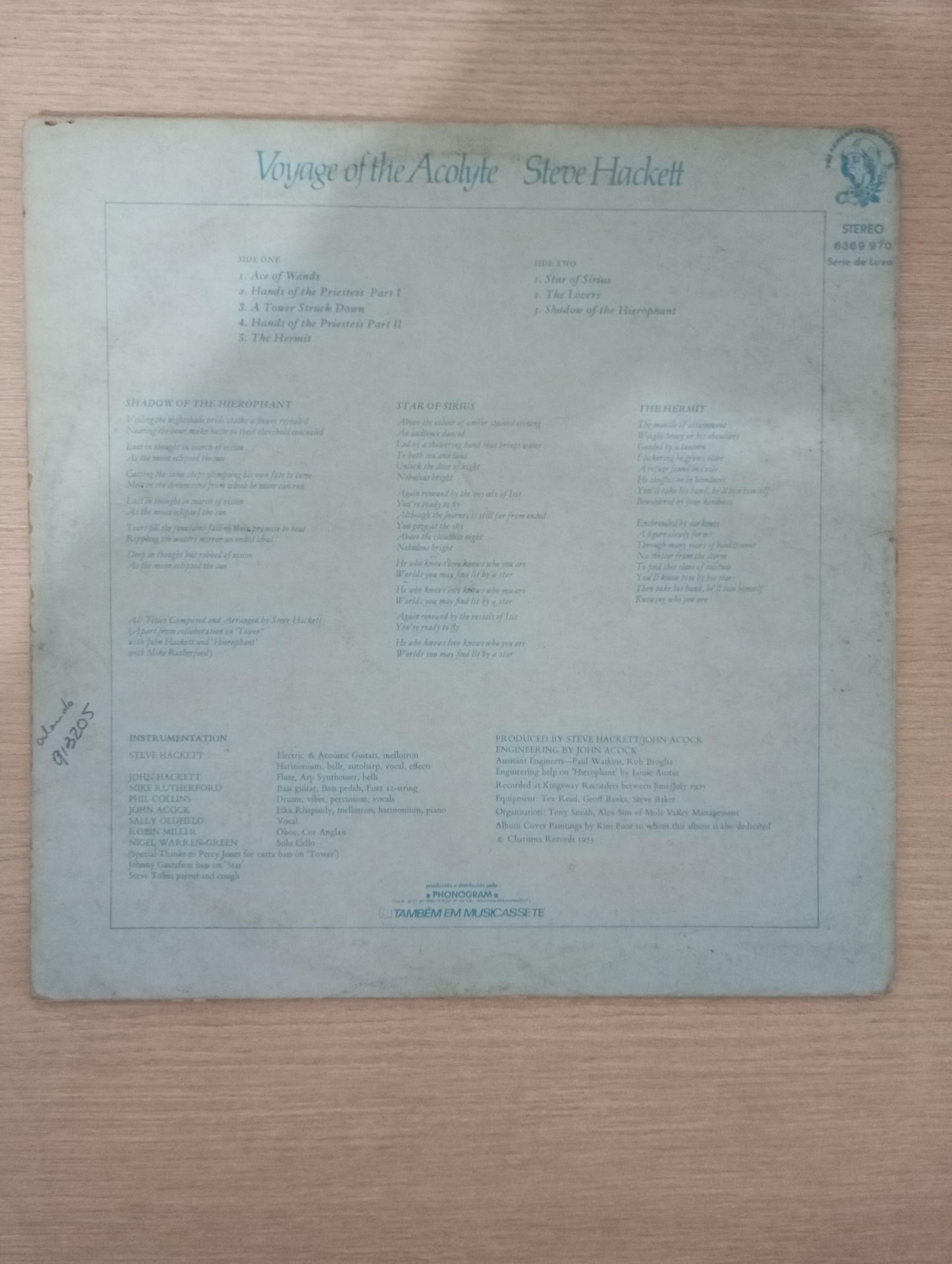 Disco Vinil Voyage Of The Acolyte Steve Hackett Capa Dupla A