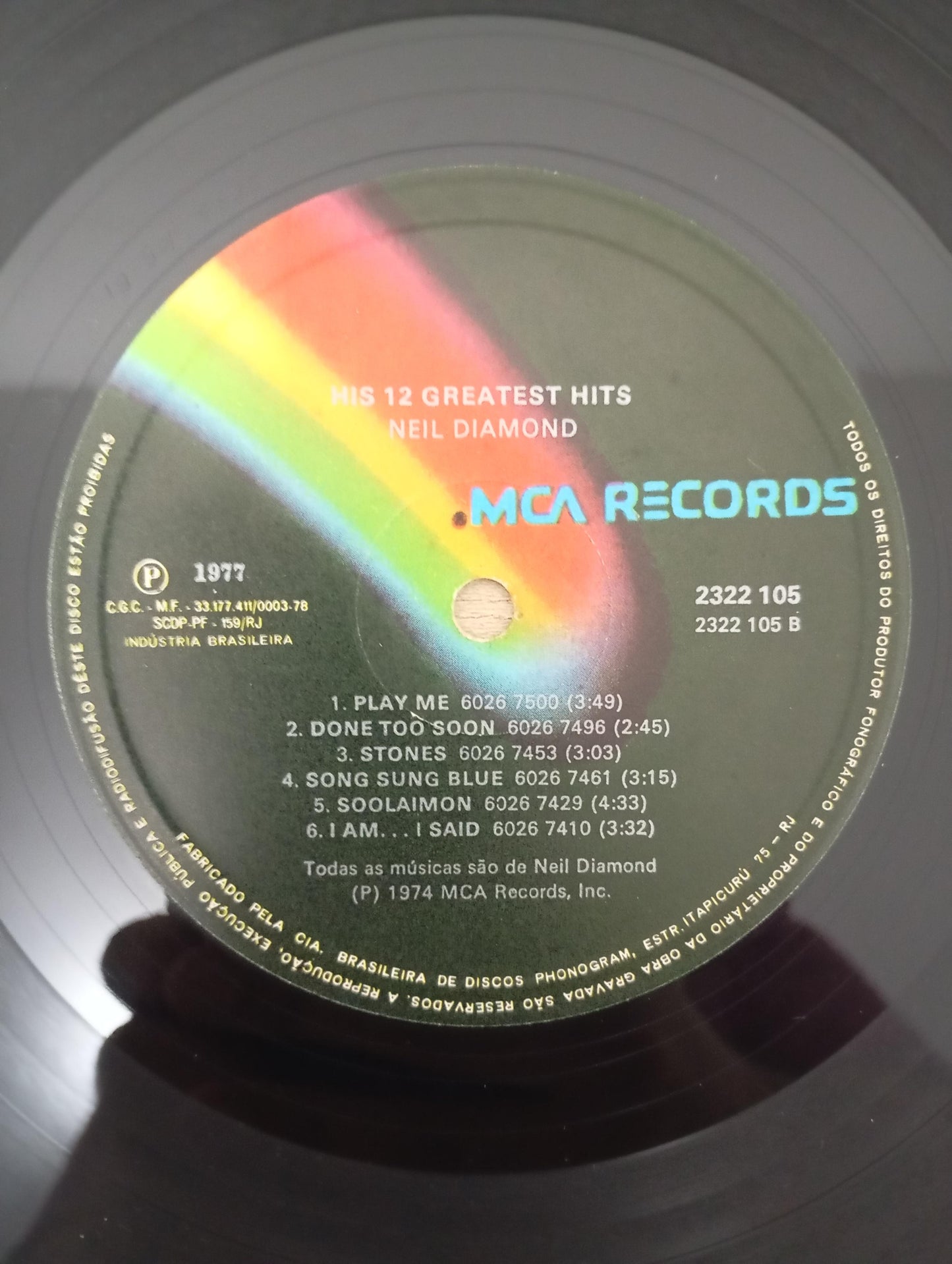 Lp Vinil Neil Diamond His 12 Greatest Hits