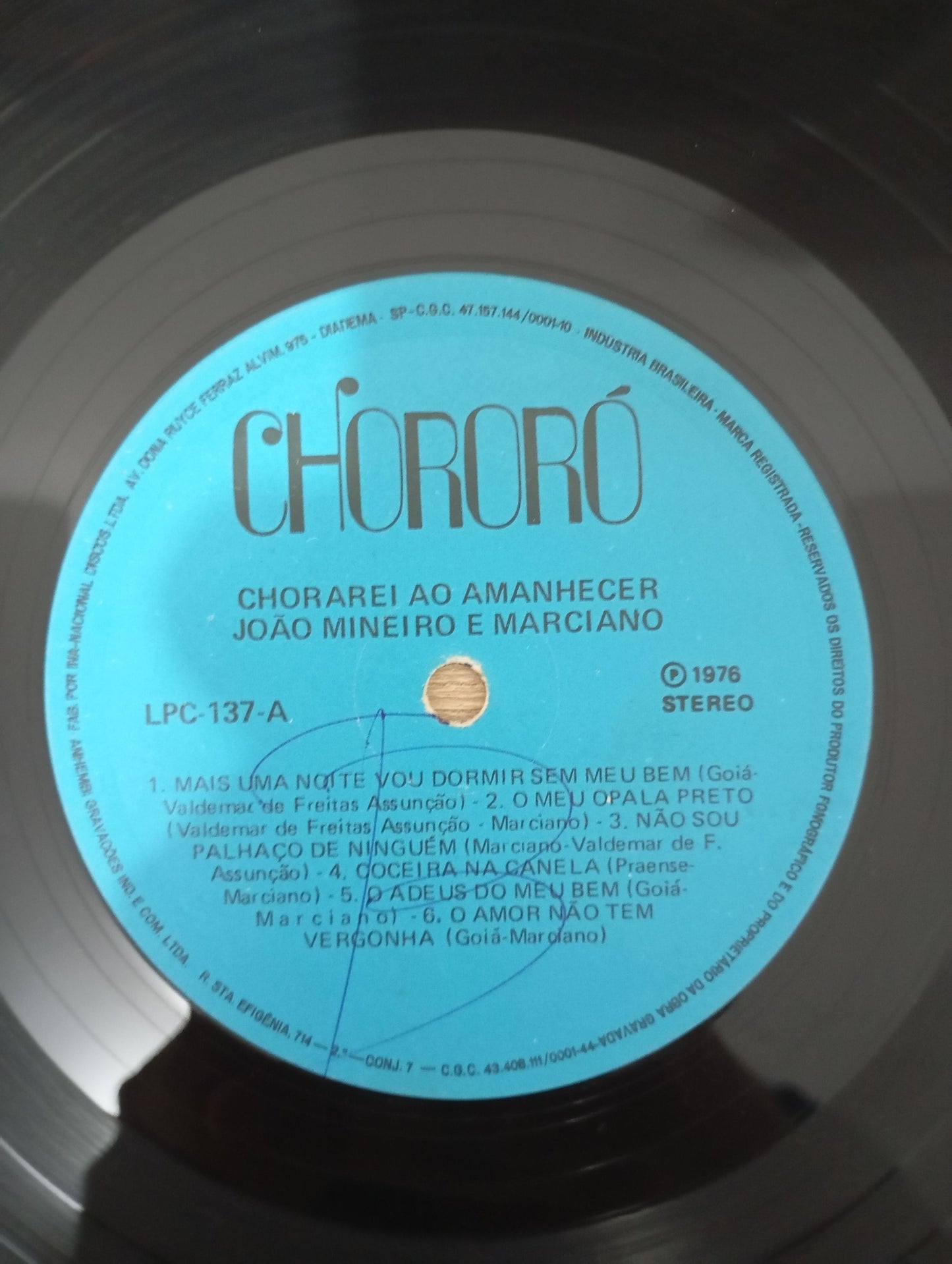Lp Vinil João Mineiro e Marciano Chorarei Ao Amanhecer