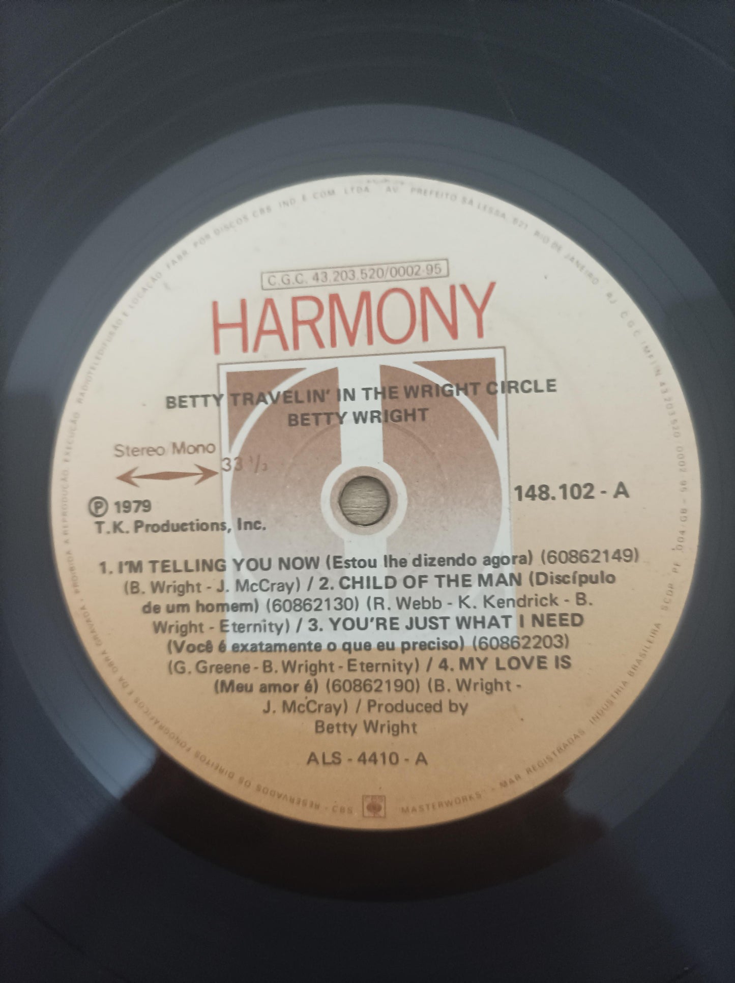 Lp Vinil Betty Wright Travelin' In The Wright Circle