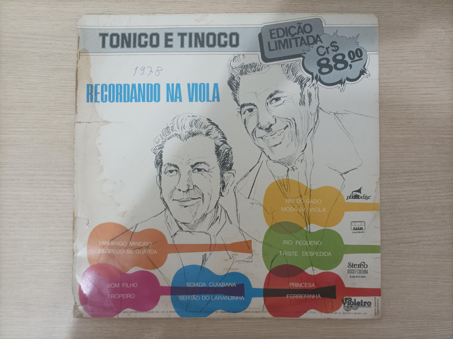 Lp Vinil Tonico & Tinoco Recordando Na Viola
