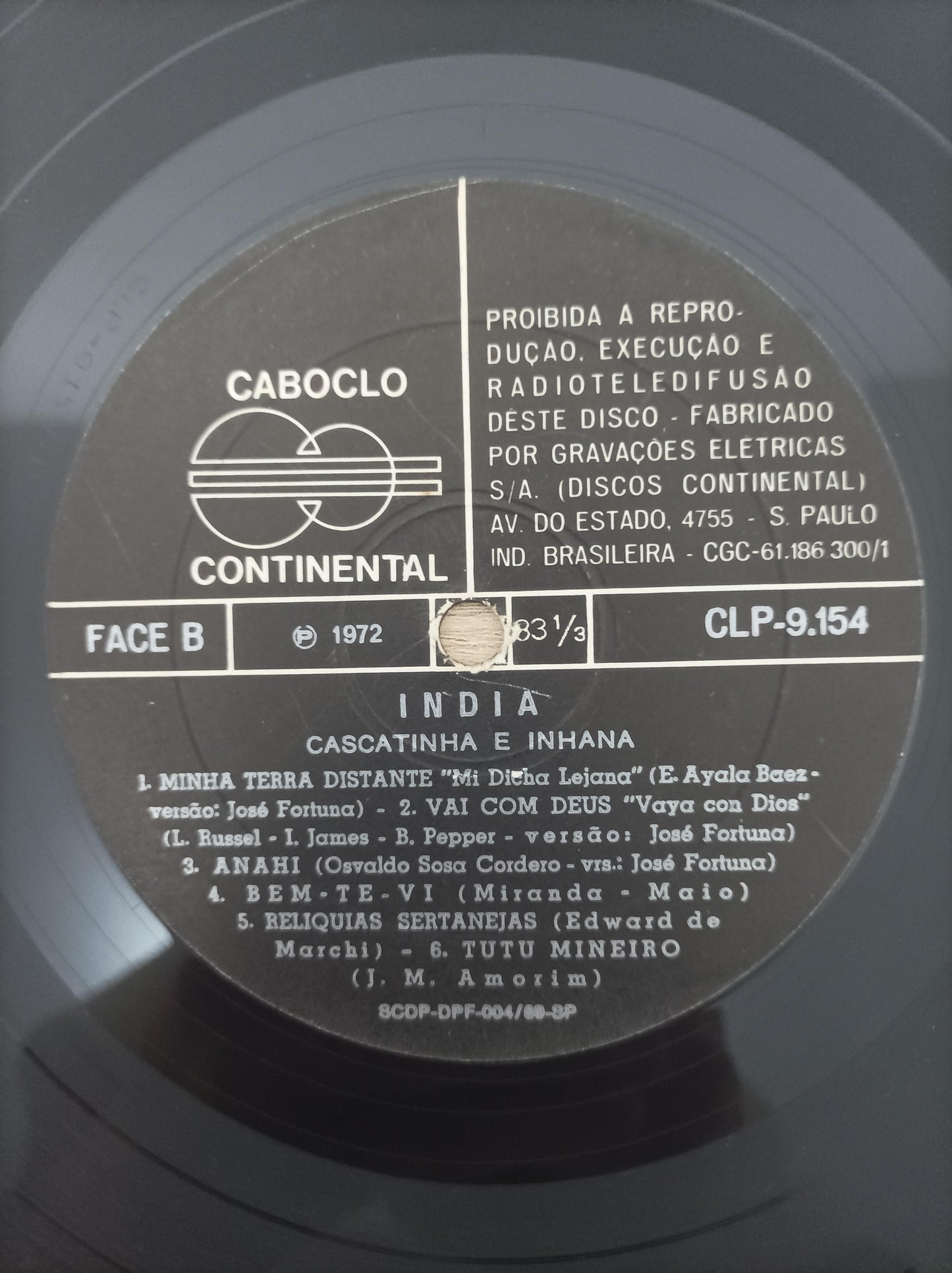 Lp Vinil Cascatinha e Inhana India