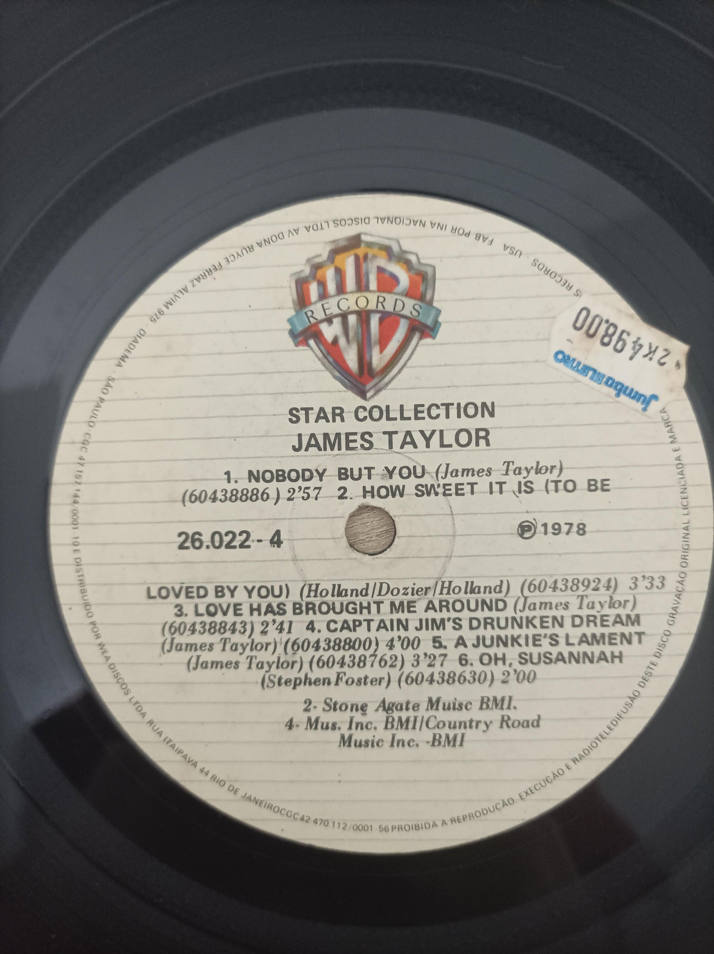 Lp Vinil James Taylor Star Collection Duplo Com Encarte