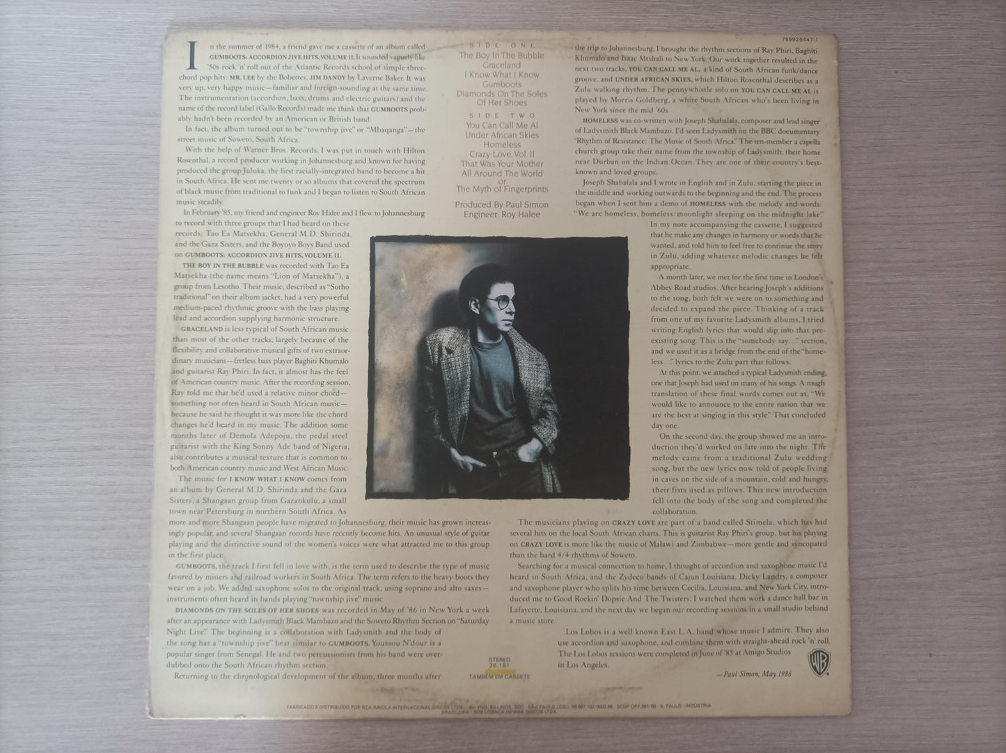 Lp Vinil Paul Simon Graceland