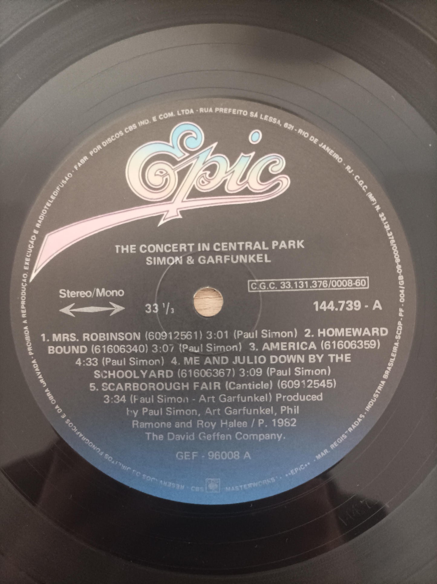 Lp Vinil Simon Garfunkel Concert Central Park Duplo Encarte