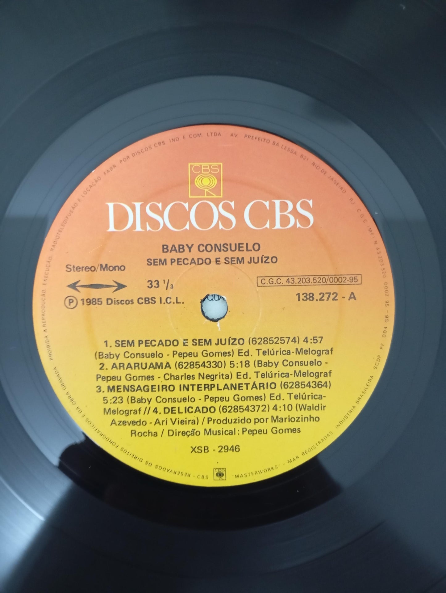 Lp Vinil Baby Consuelo Sem Pecado E Sem Juízo Com Encarte