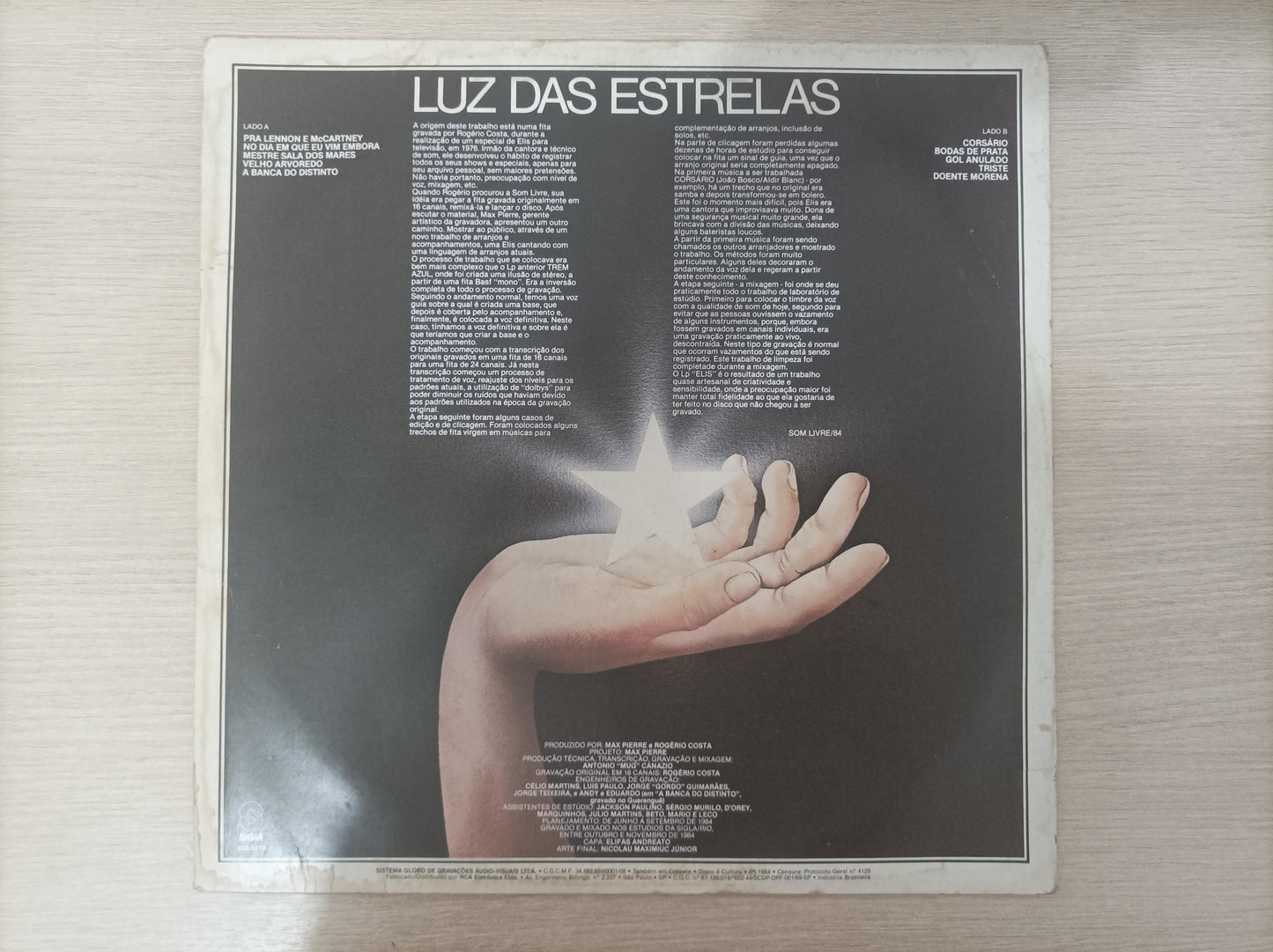 Disco Vinil Luz Das Estrelas Elis Regina A