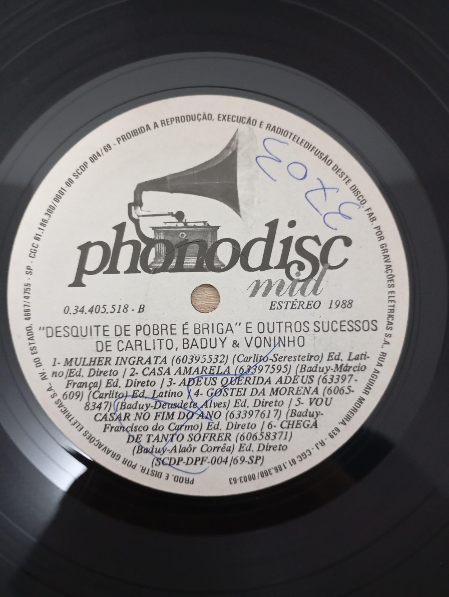 Lp Vinil Carlito, Baduy & Voninho Desquite de Pobre é Briga