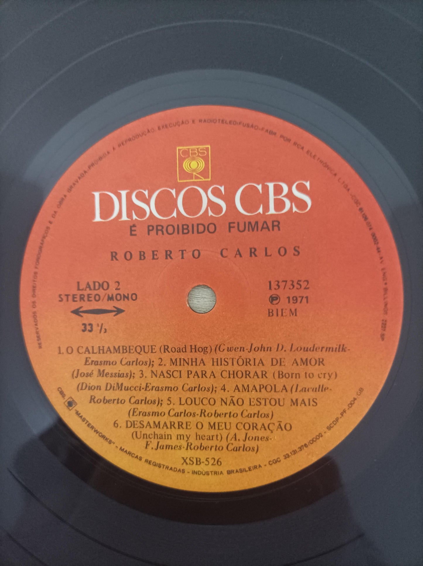 Lp Vinil Roberto Carlos É Proibido Fumar