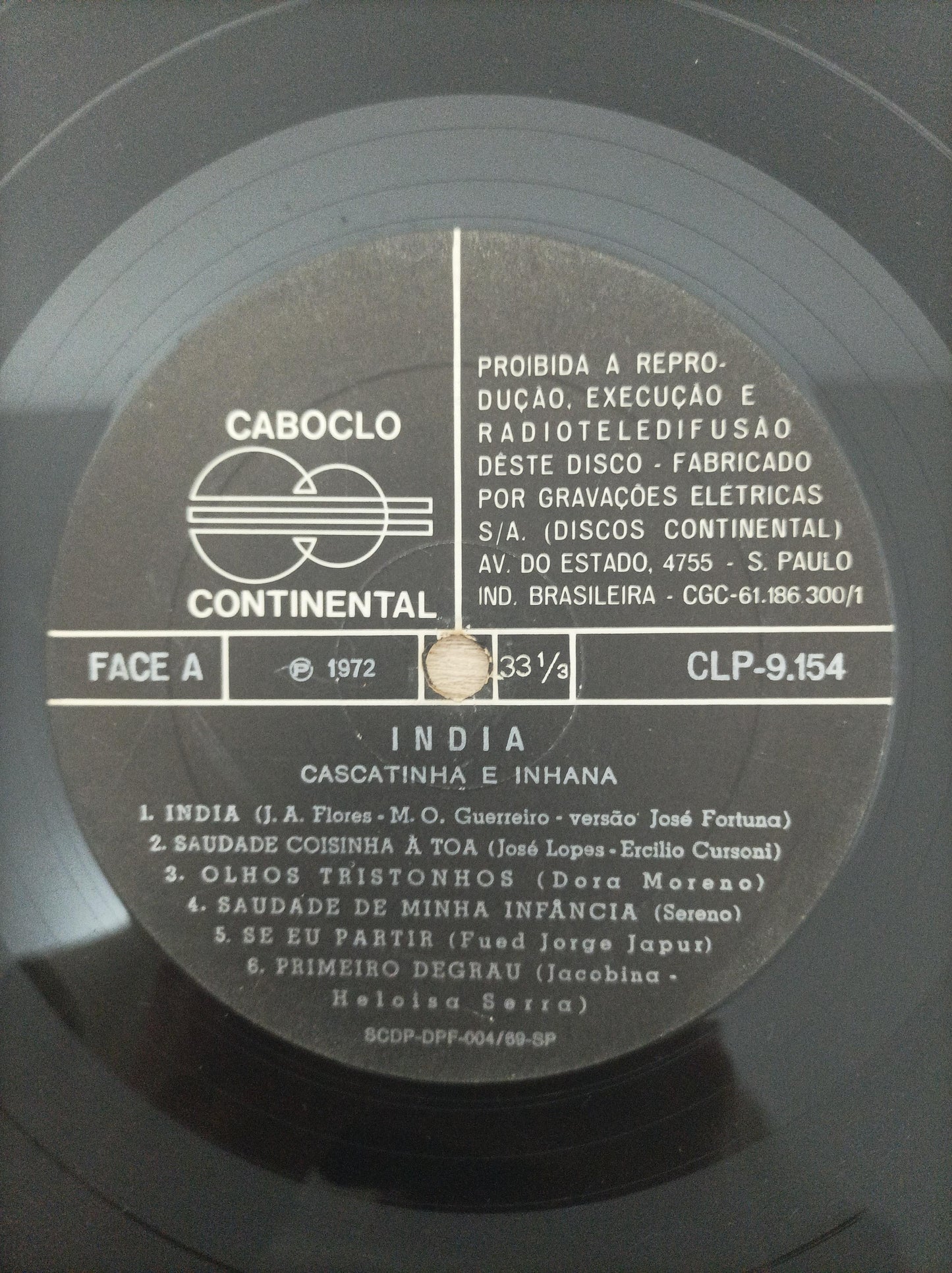 Lp Vinil Cascatinha e Inhana India