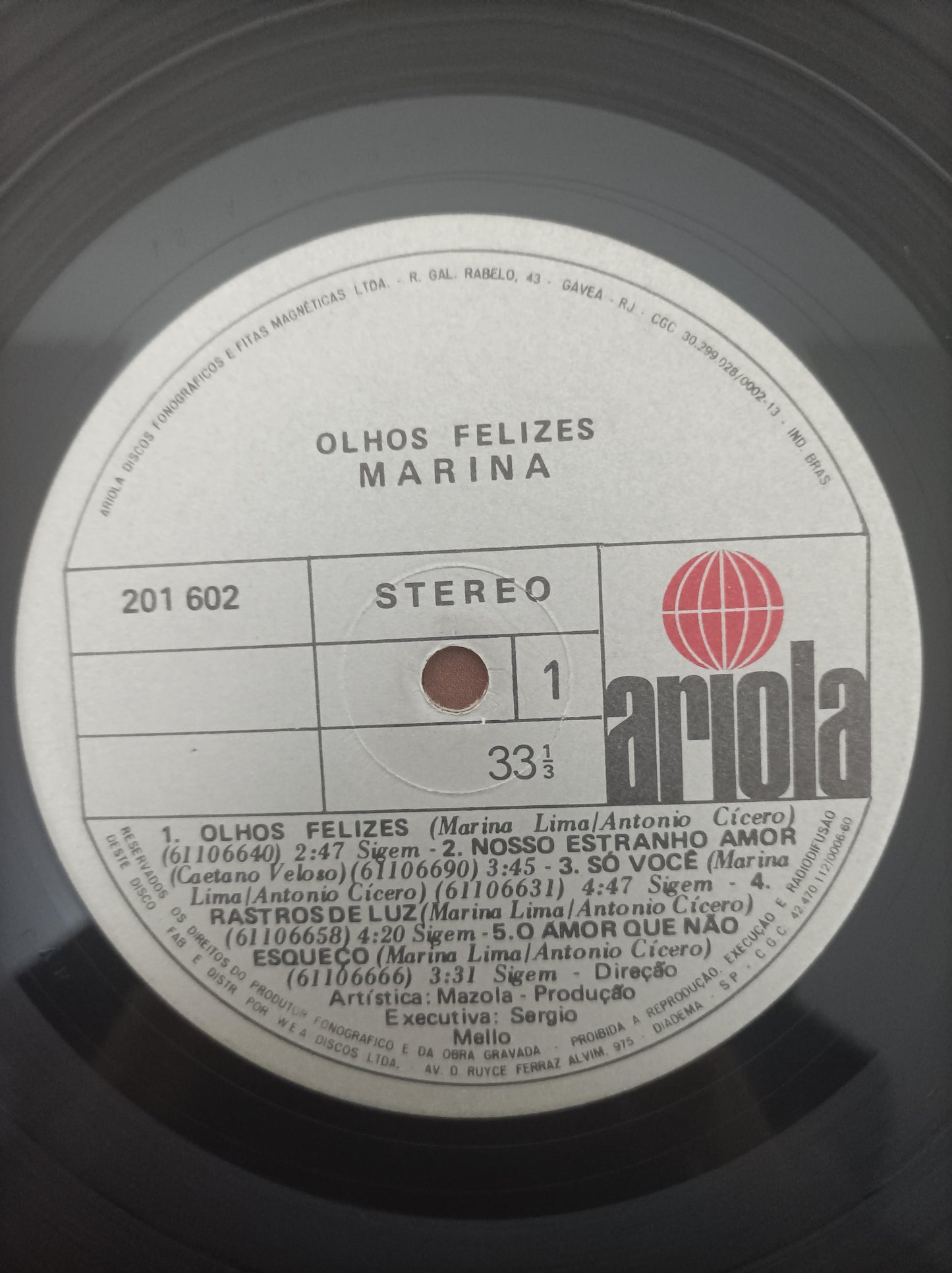 Lp Vinil Marina Lima Olhos Felizes Com Encarte