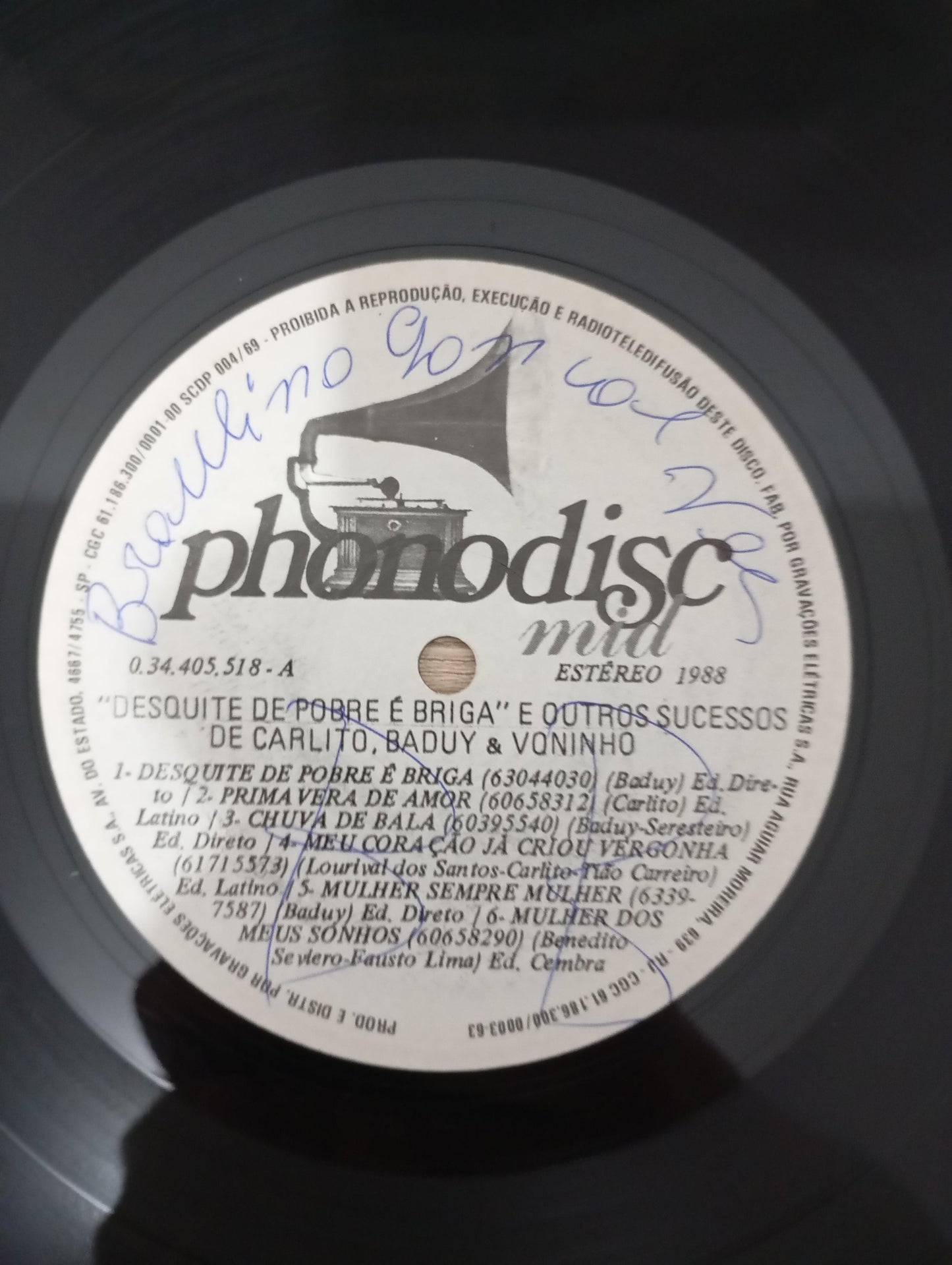 Lp Vinil Carlito, Baduy & Voninho Desquite de Pobre é Briga