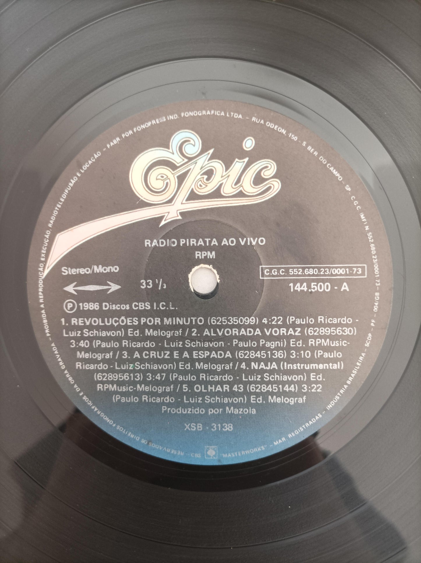 Lp Vinil RPM Rádio Pirata Ao Vivo Com Encartes
