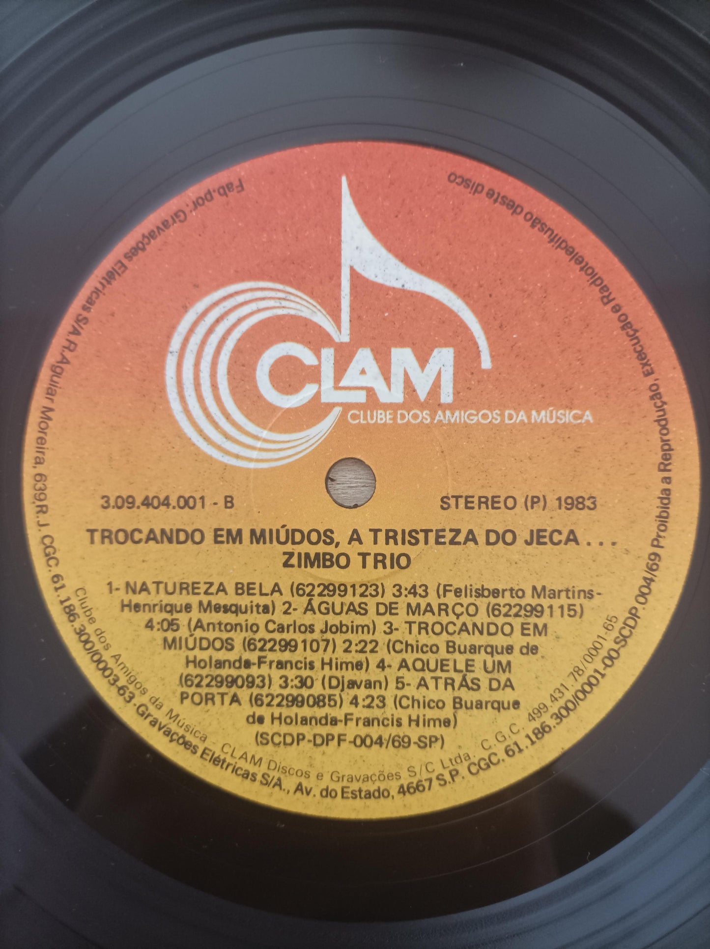 Lp Vinil Zimbo Trio Trocando Em Miúdos, A Tristeza Do Jeca