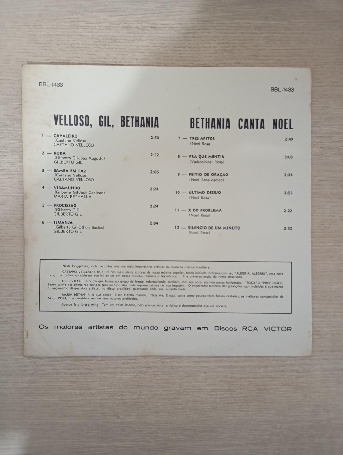 Lp Vinil Velloso Bethania Gil