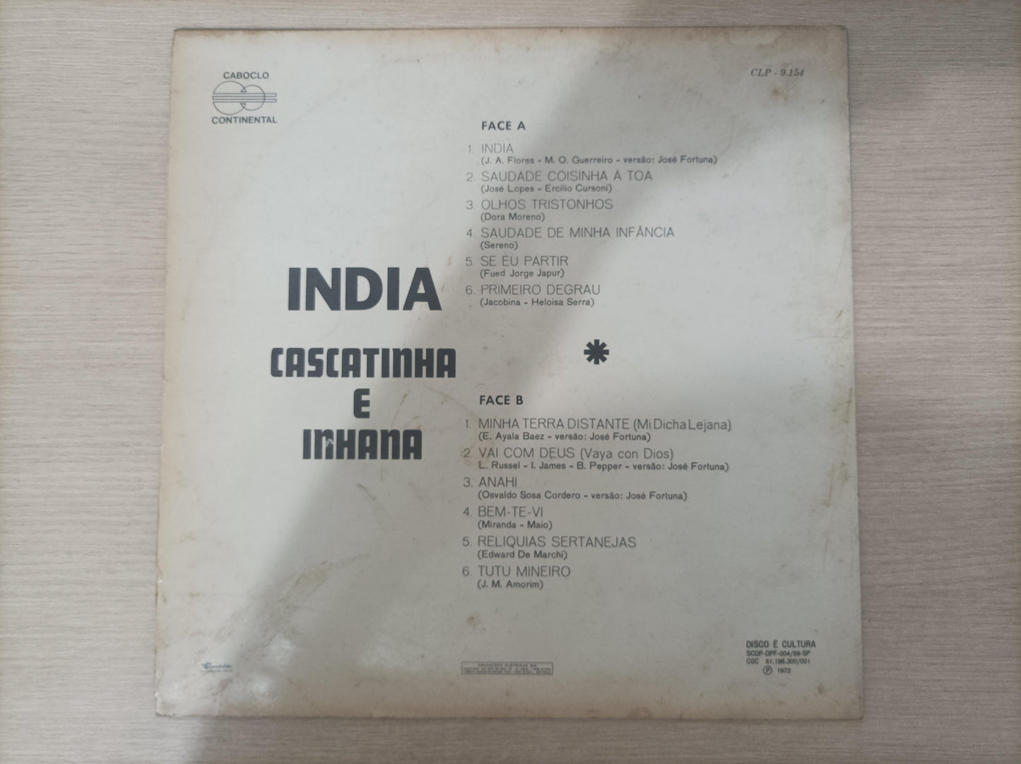 Lp Vinil Cascatinha e Inhana India