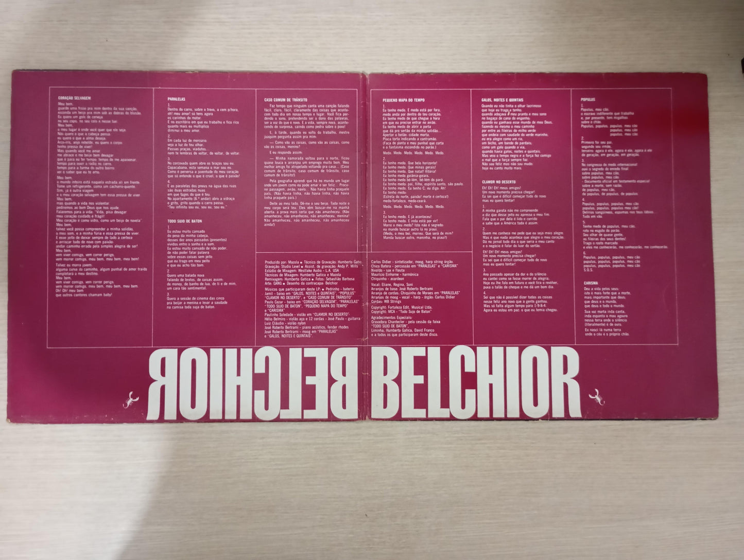 Lp Vinil Belchior Coração Selvagem Capa Dupla