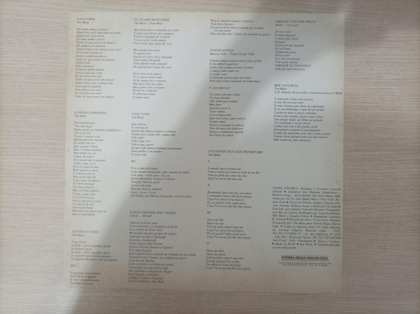 Lp Vinil Tim Maia Dance Bem Com Encarte