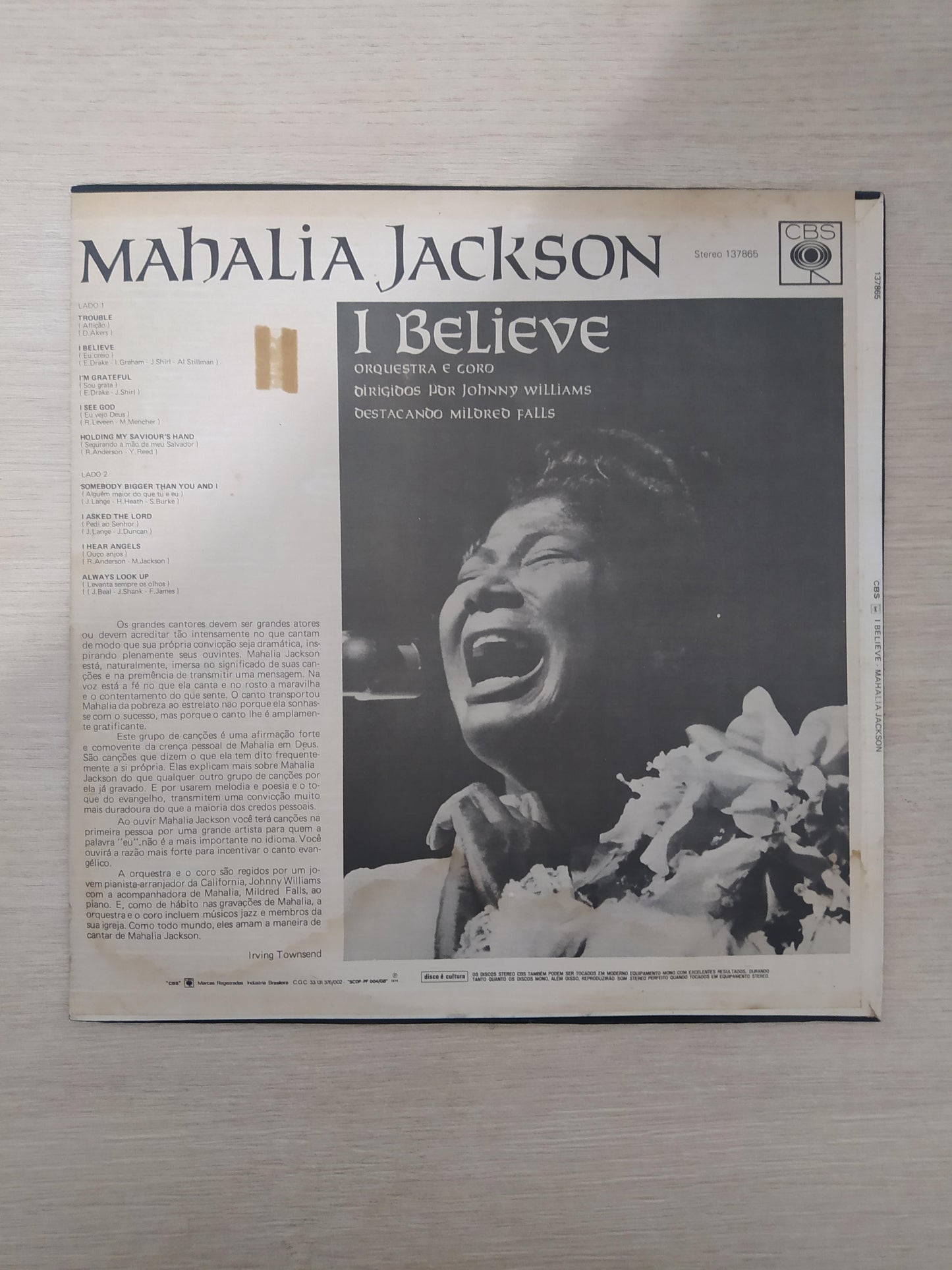 Lp Vinil Mahalia Jackson I Believe