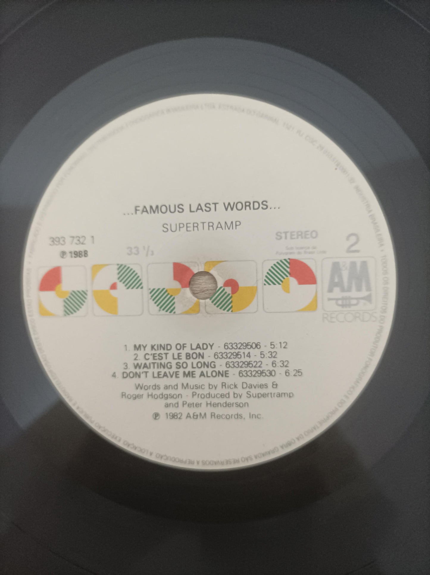 Lp Vinil Supertramp "...Famous Last Words..."