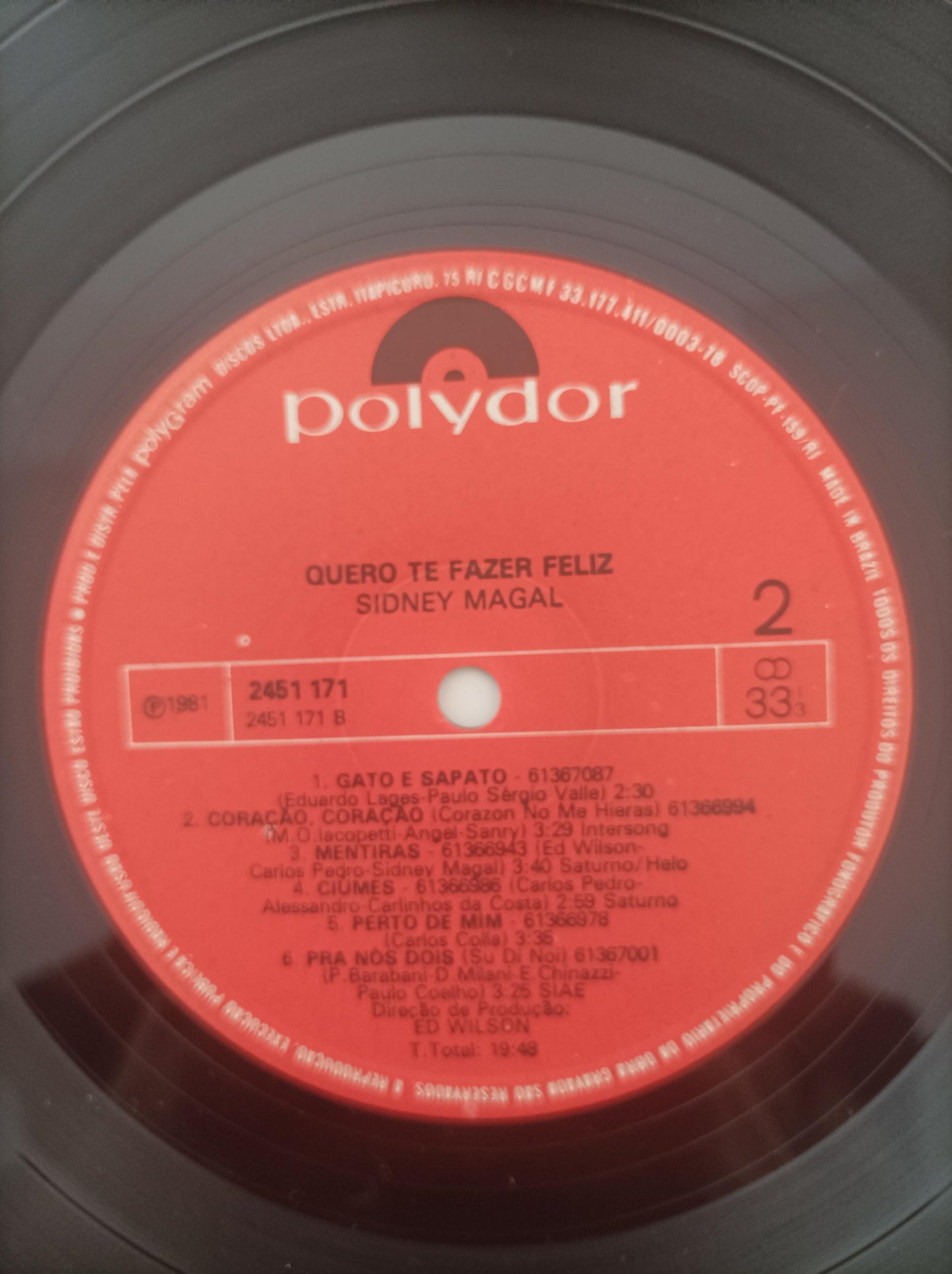 Lp Vinil Sidney Magal Quero Te Fazer Feliz Com Encarte