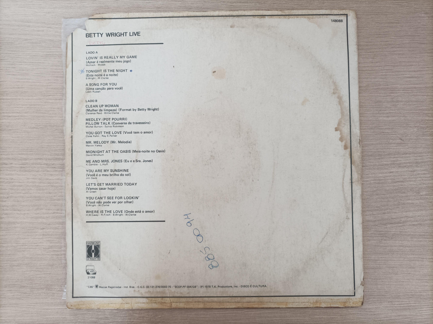 Lp Vinil Betty Wright Live