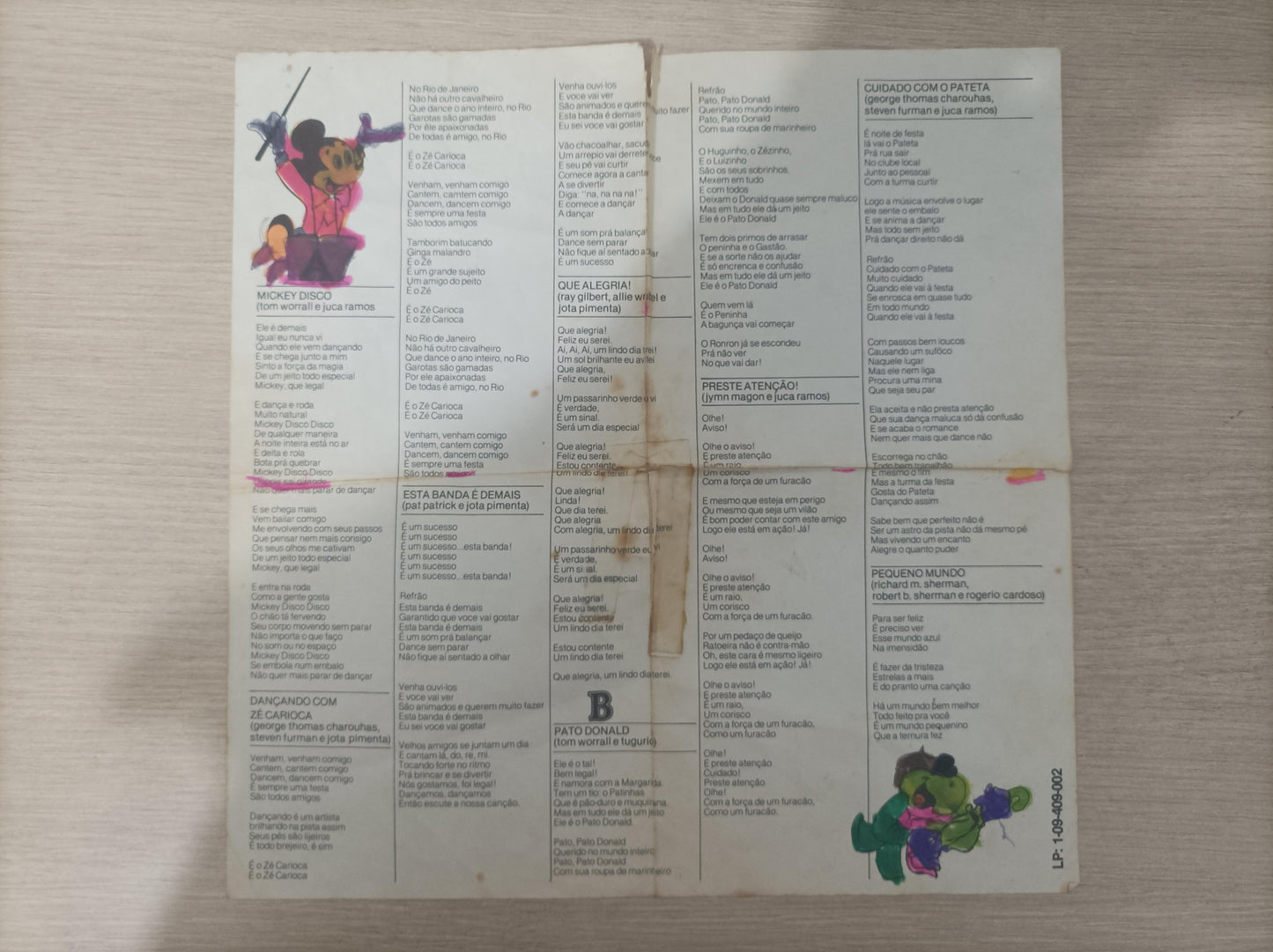 Lp Vinil Mickey Mouse Disco Com Encarte