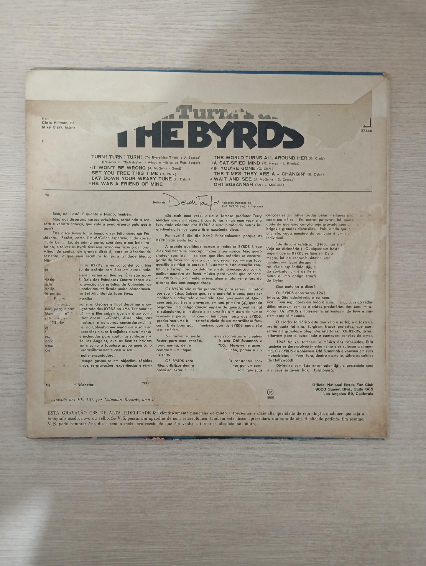 Lp Vinil The Byrds Turn! Turn! Turn!, Leia