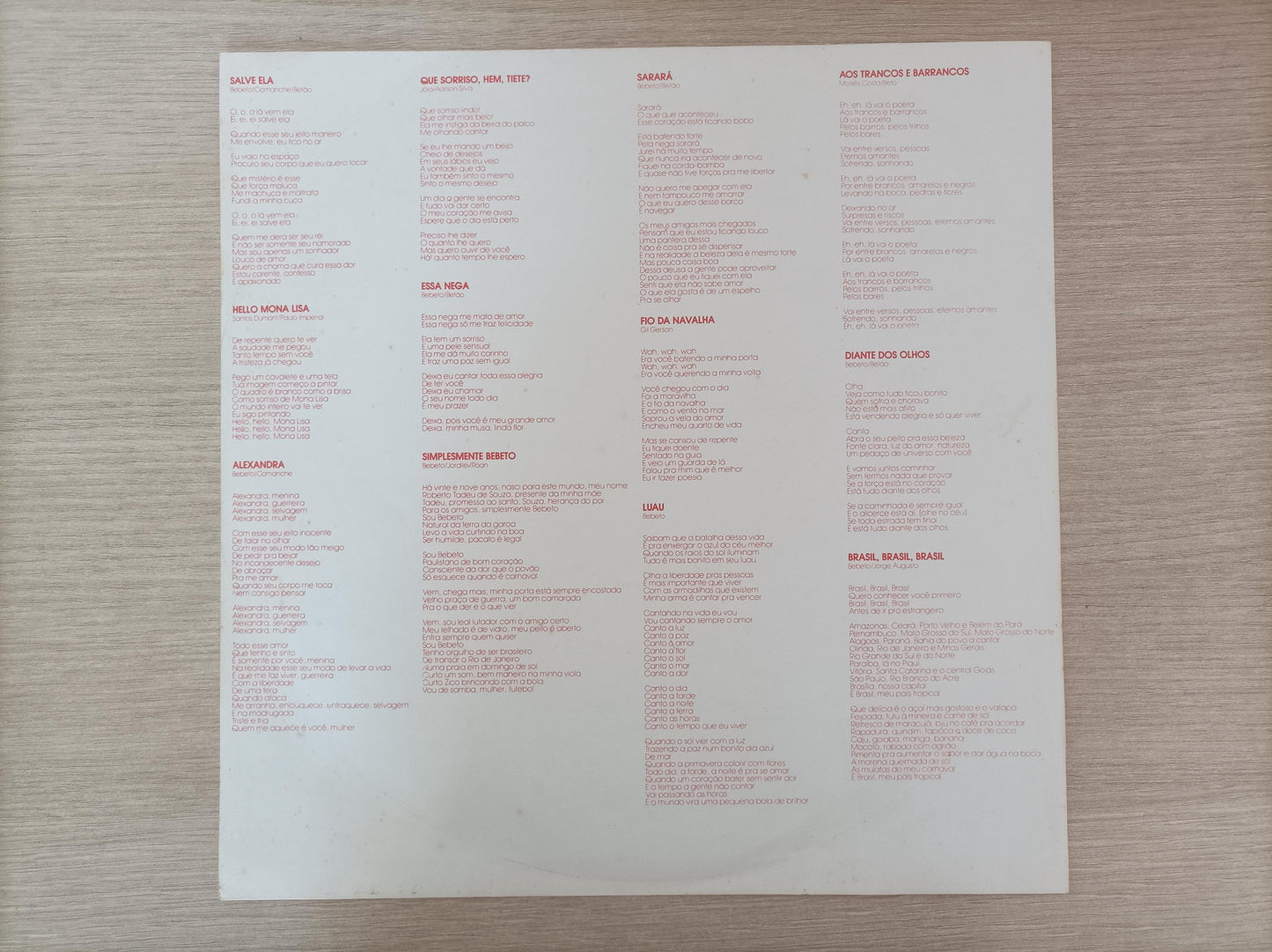 Lp Vinil Bebeto Simplesmente Bebeto Com Encarte