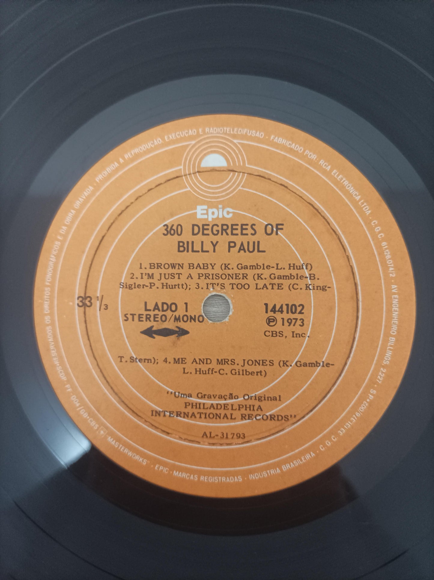 Lp Vinil Billy Paul 360 Degrees of