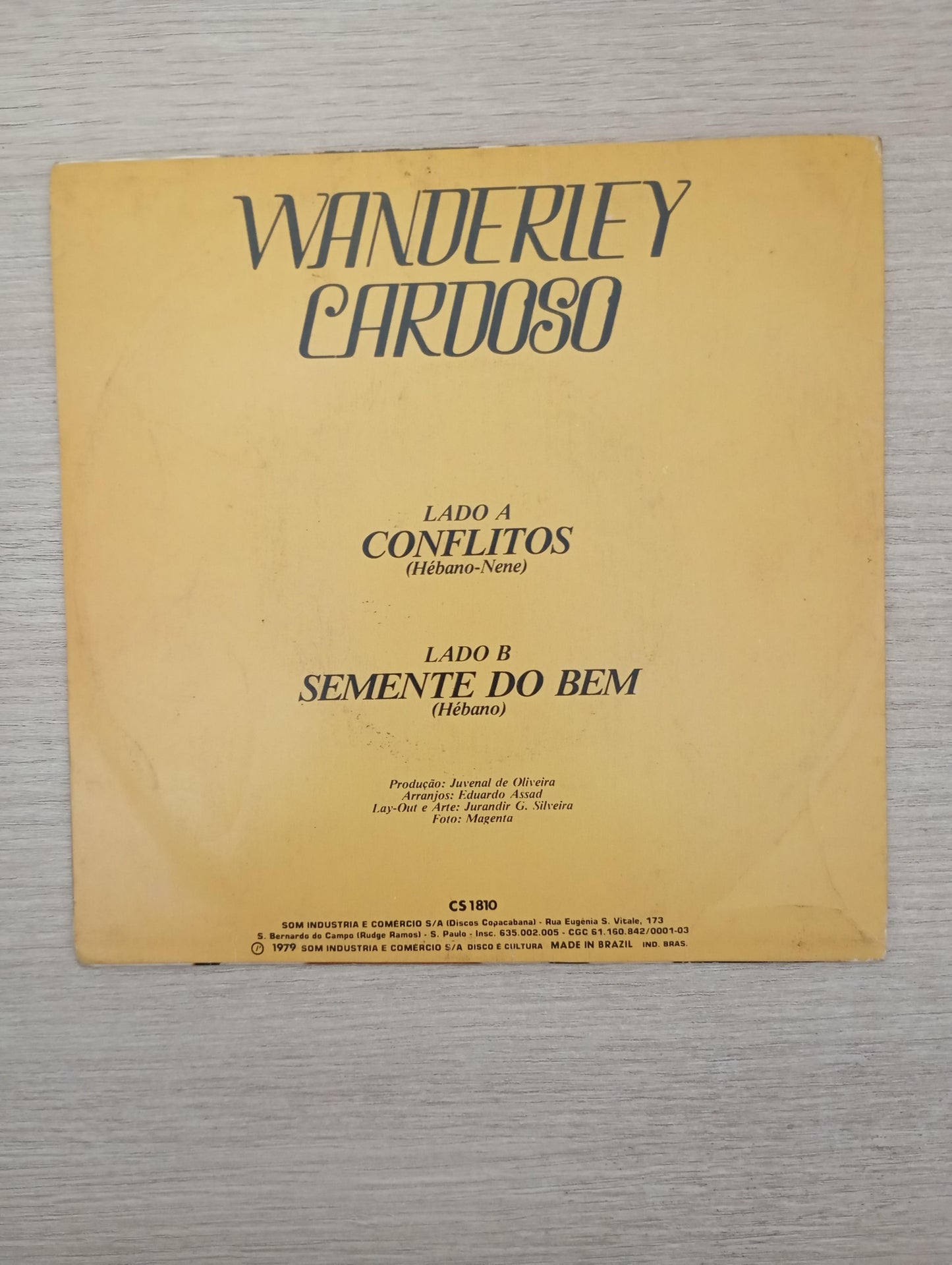 Vinil Compacto Wanderley Cardoso Conflitos / Semente do Bem