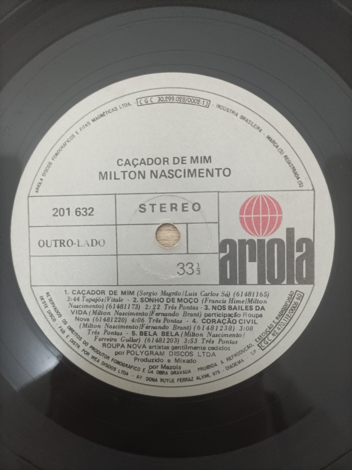 Disco Vinil Caçador De Mim Milton Nascimento A