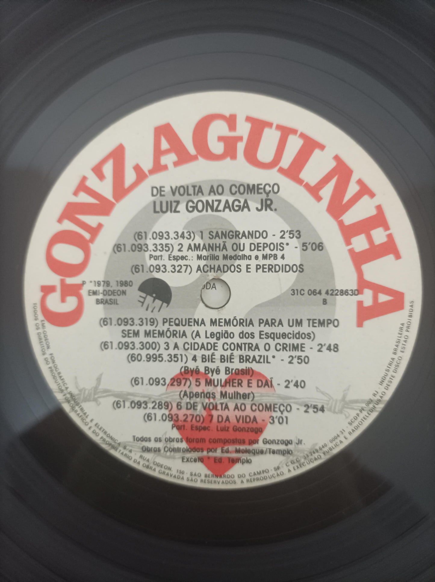 Disco Vinil De Volta Ao Começo Gonzaguinha Com Encarte, Leia