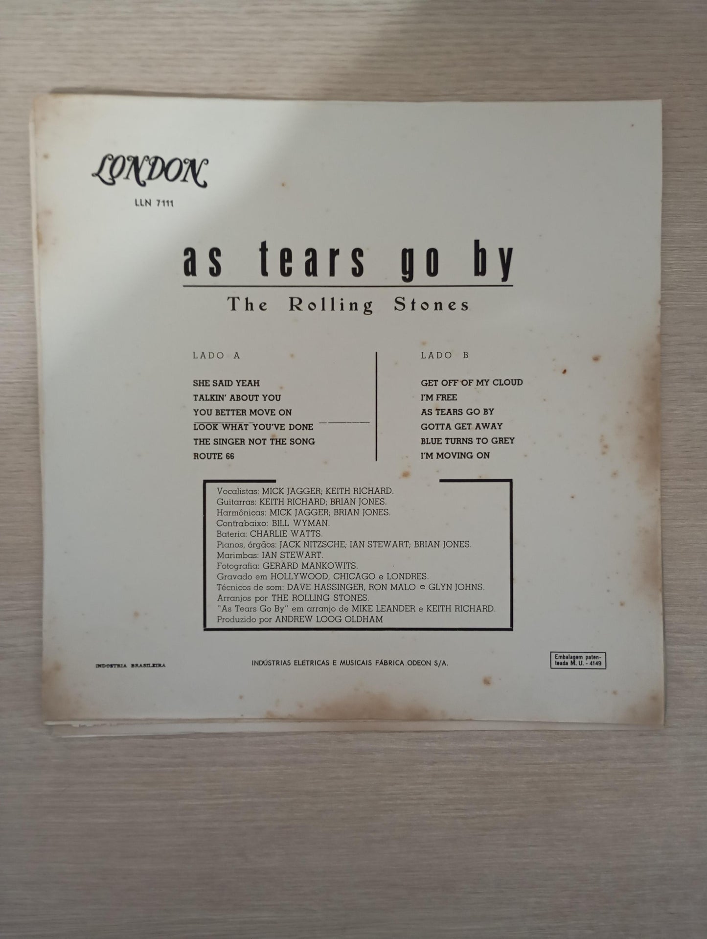 Lp Vinil The Rolling Stones As Tears Go By