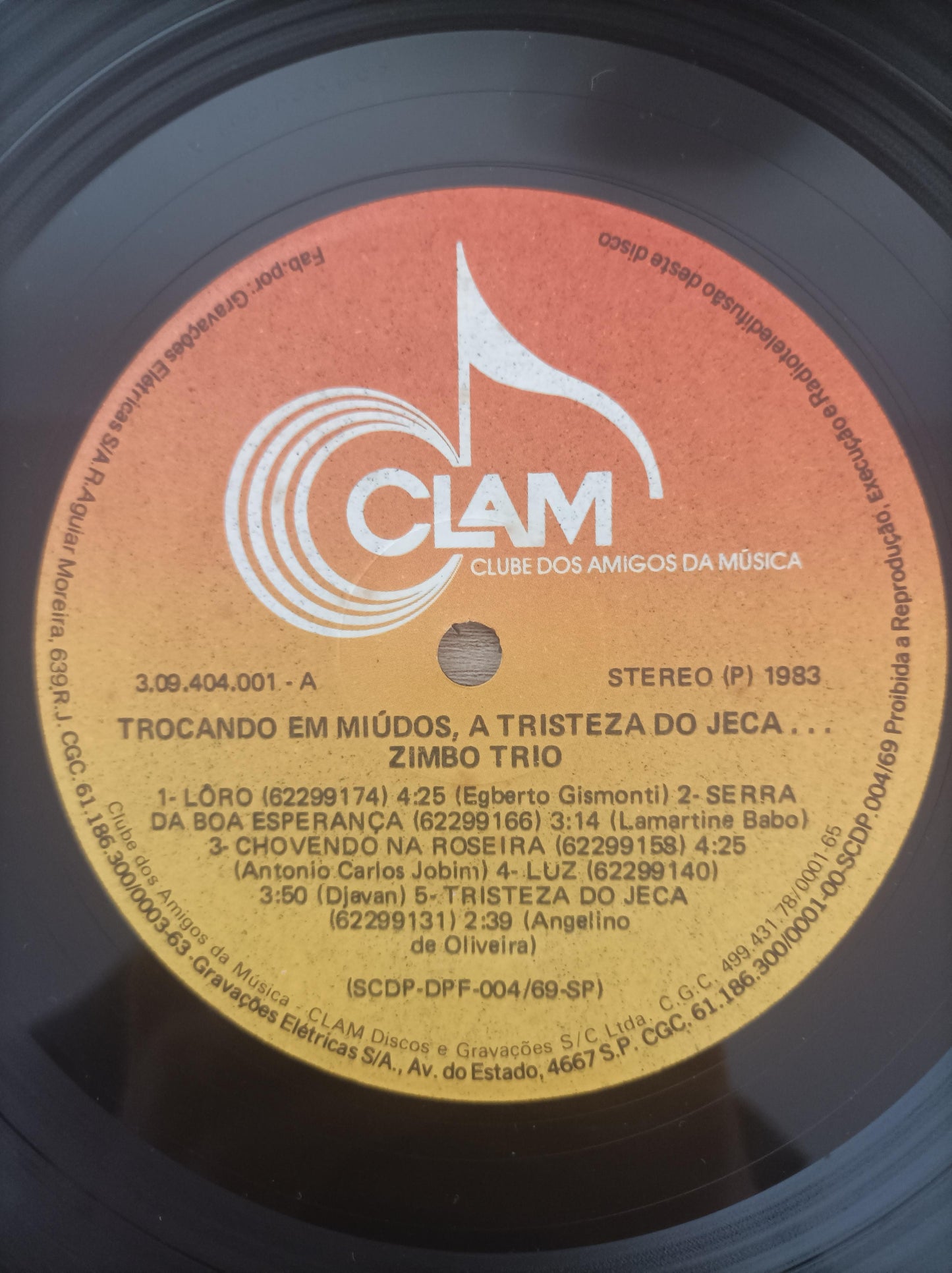 Lp Vinil Zimbo Trio Trocando Em Miúdos, A Tristeza Do Jeca